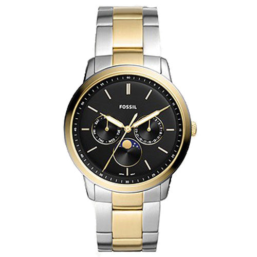 Fossil Neutra Men's Black Dial Silver & Gold Chain Watch