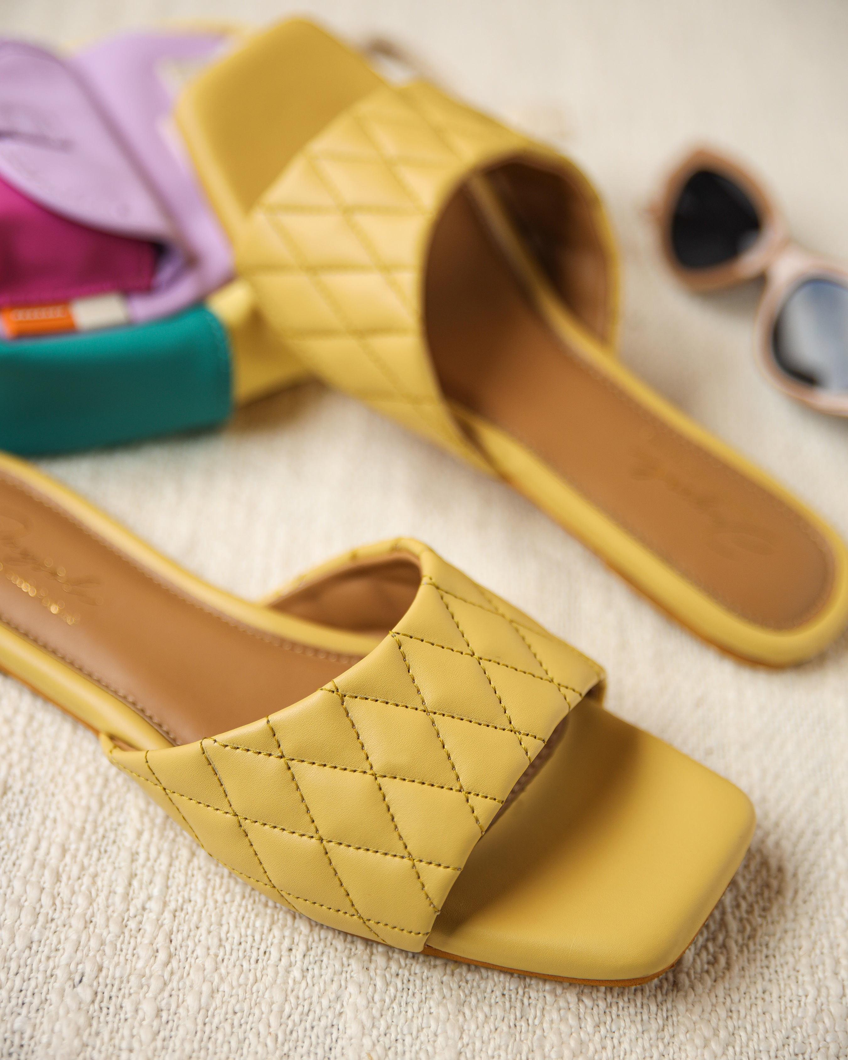 Aachho Summer Melon Quilted Slides