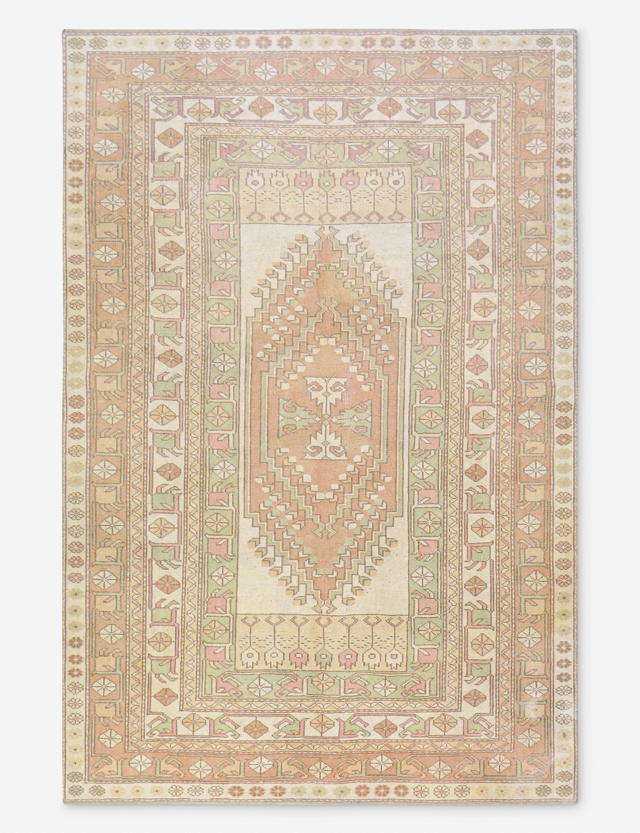 Lulu and Georgia Vintage Turkish Hand-Knotted Wool Rug No. 474, 5' x 7' 4"