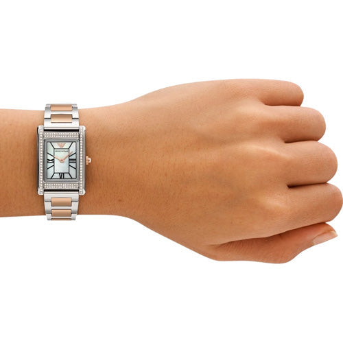 Emporio Armani Genni White Mother-Of-Pearl Dial Women 32mm AR11626 - view 2
