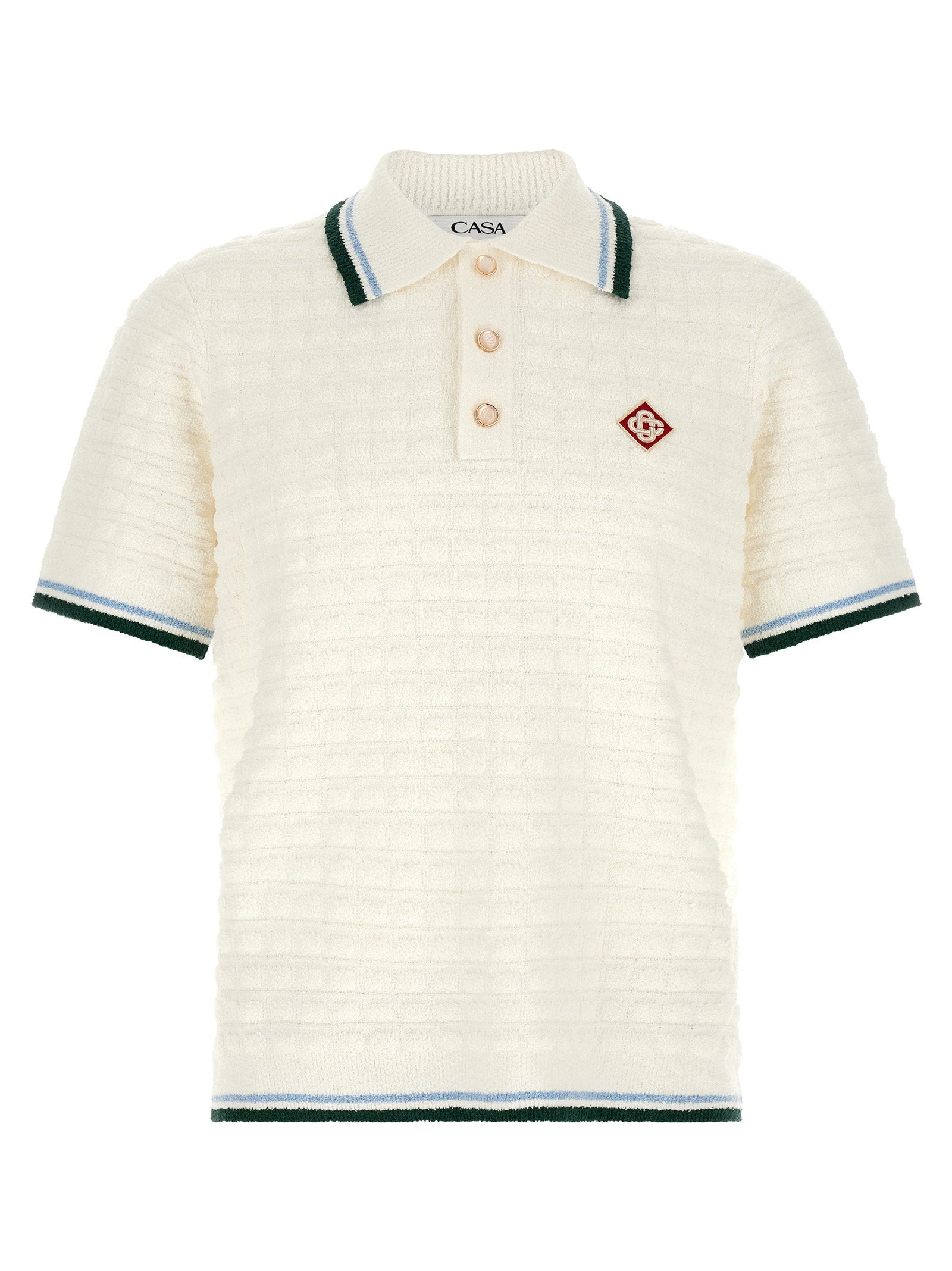 Casablanca Bouclé Polo Shirt – 64% cotton 36% nylon