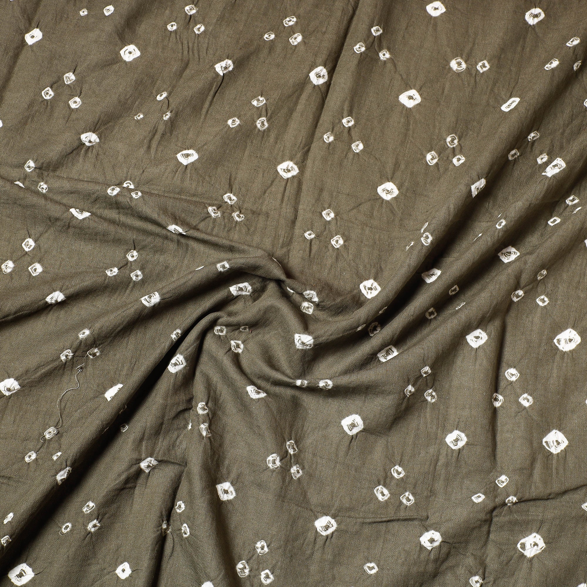 KACHCHH JI CHHAAP Brown - Kutch Bandhani Tie-Dye Satin Cotton Precut Fabric (0.9 Meter) - view 2