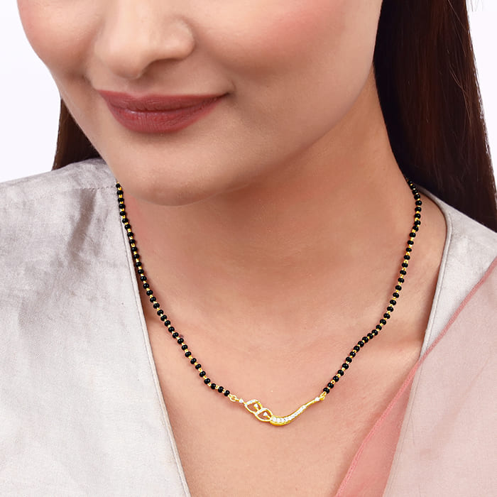 GIVA Jewellery Golden Match Made In Heaven Mangalsutra - view 3