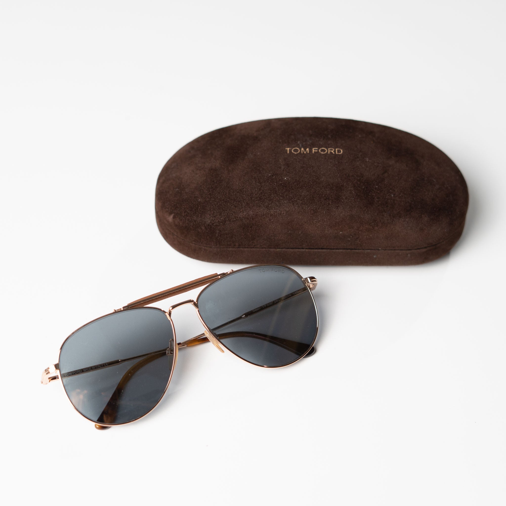 Tom Ford Brown Aviator Sunglasses - view 8