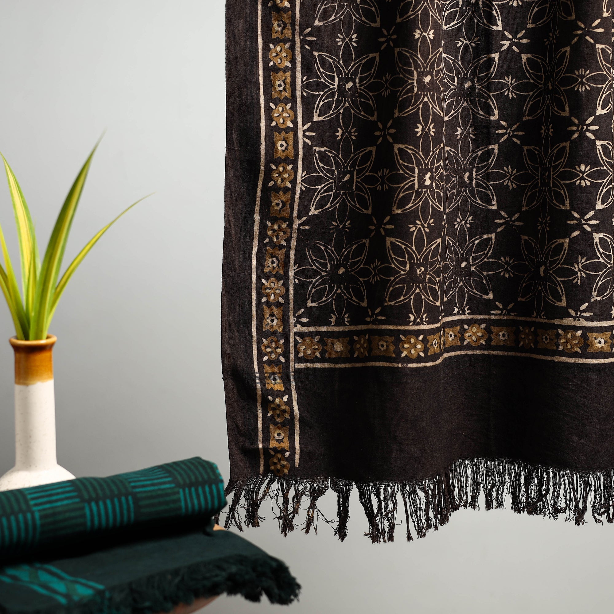 HAVELI CHRONICLES Brown - Akola Block Print Pure Handloom Cotton Towel 04 - view 2