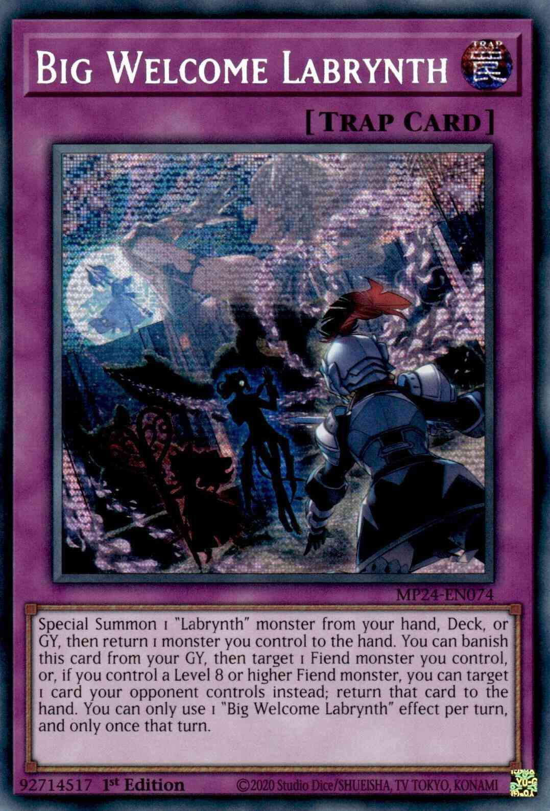 Yu-Gi-Oh! Big Welcome Labrynth - MP24-EN074 - Prismatic Secret Rare - 1st Edition
