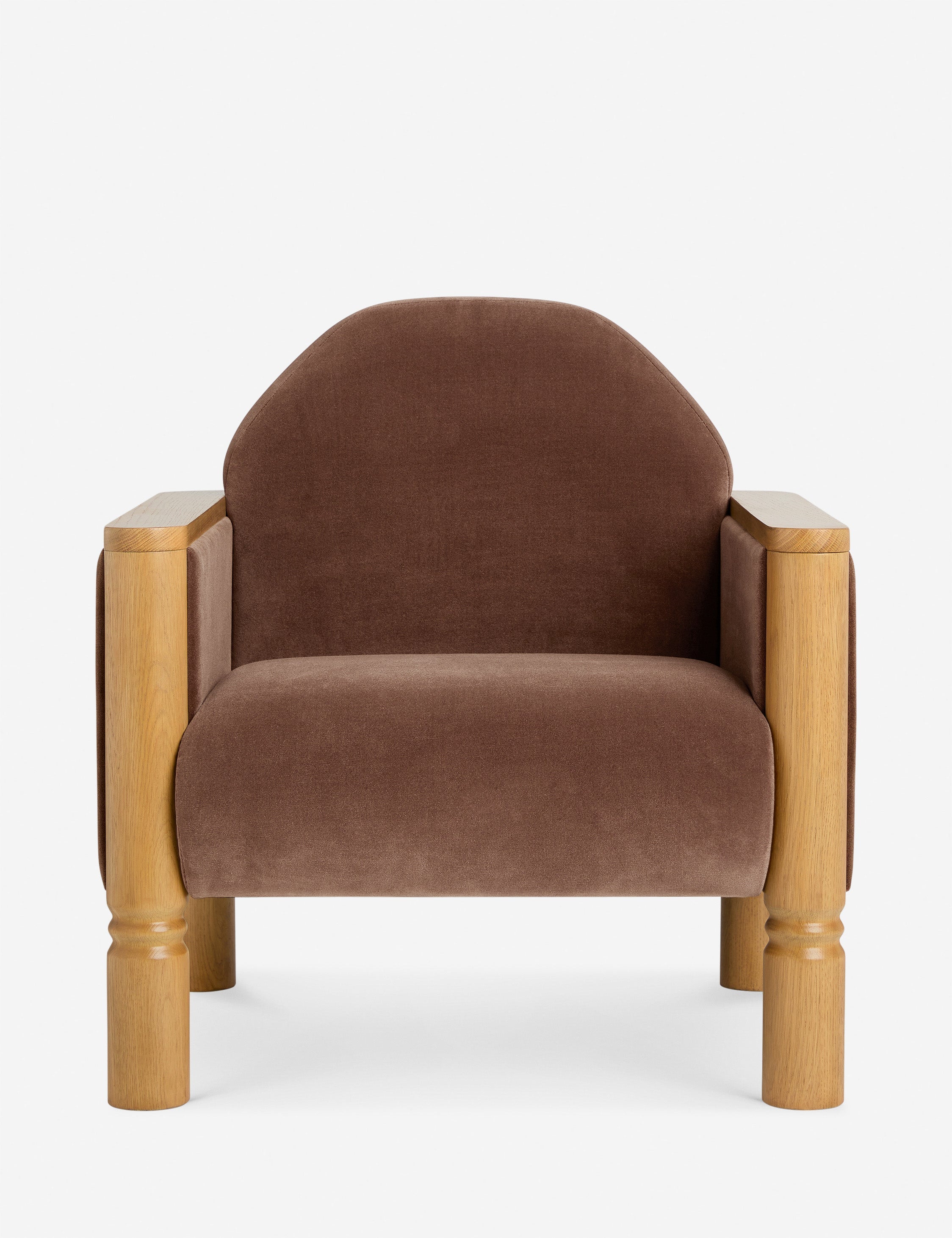 Lulu and Georgia Dorsey Accent Chair – Walnut Faux Mohair
