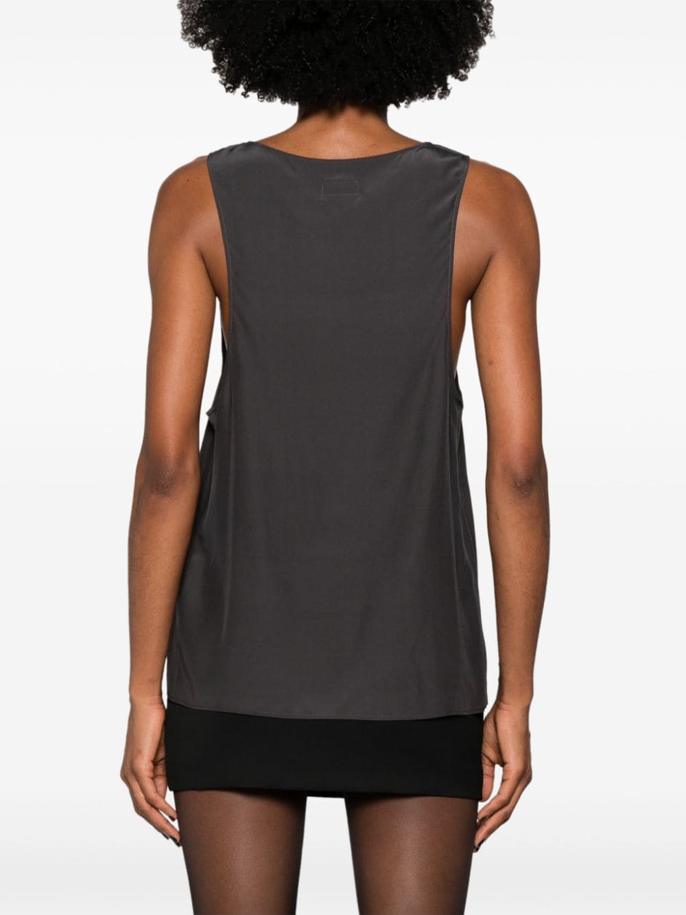 Saint Laurent Henley-neck silk tank top - view 5