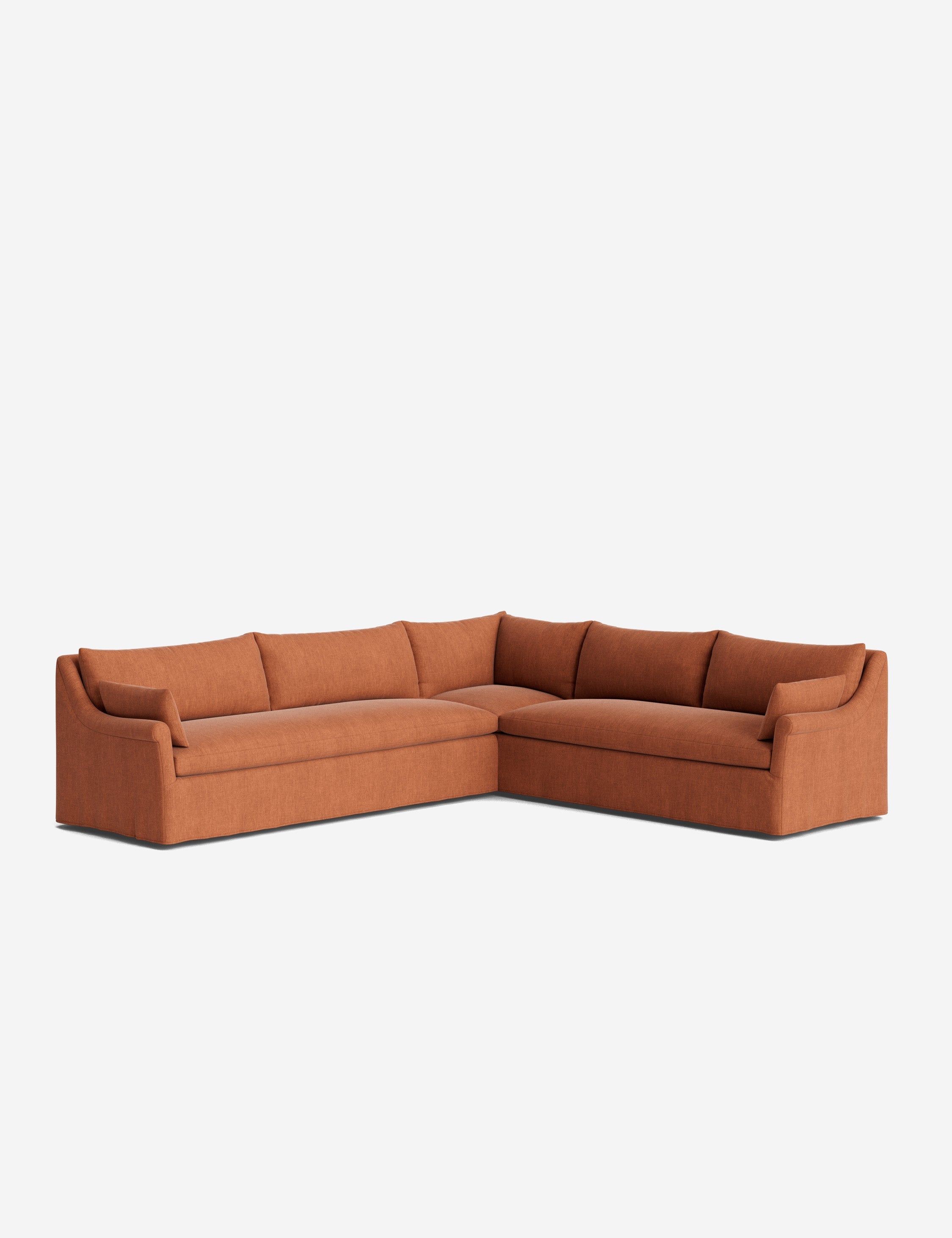 Lulu and Georgia Portola Rolled Arm Slipcover Corner Sectional Sofa - view 101