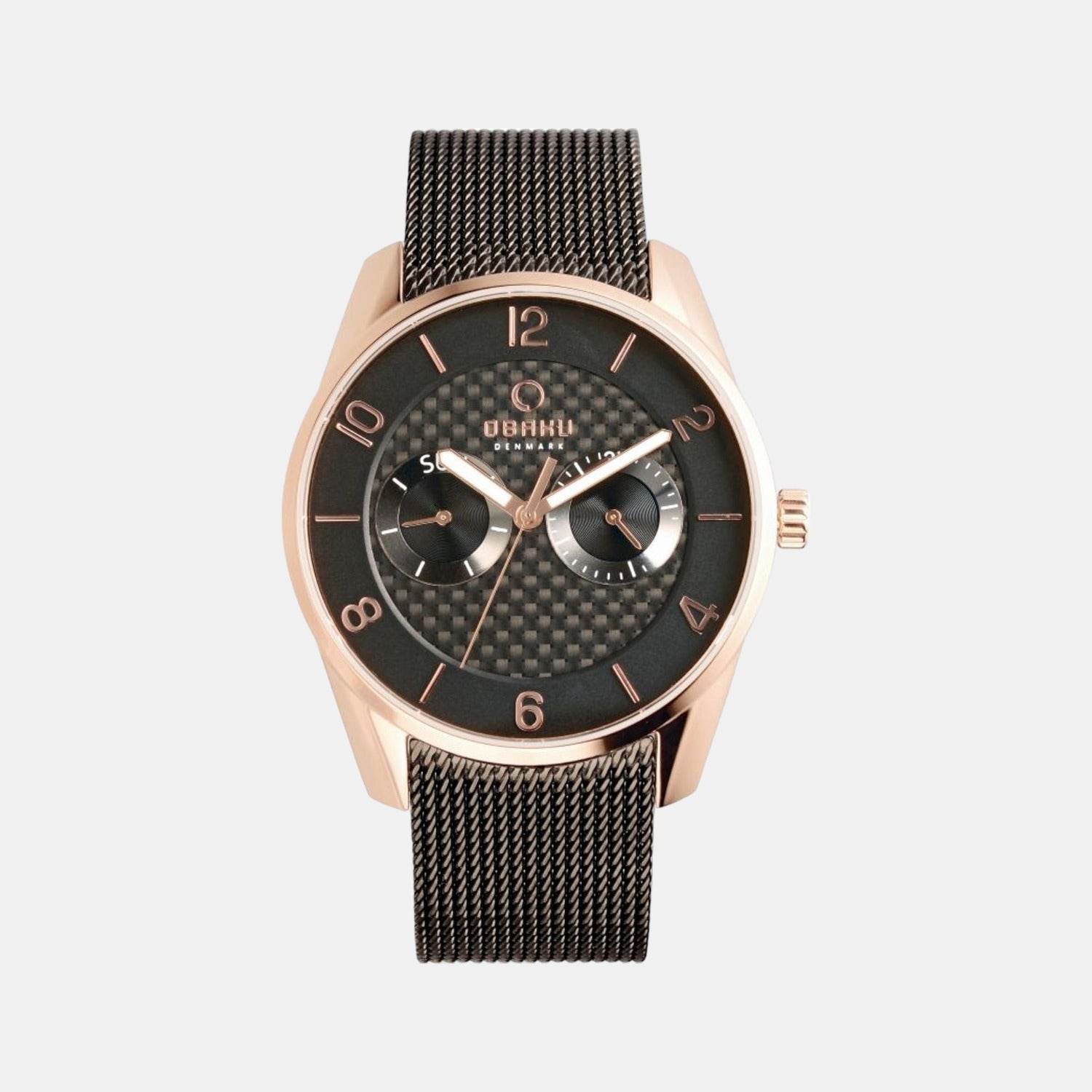 Obaku Flint Night Men Quartz Black Dial Analog Stainless Steel Watch V171GMVBMB
