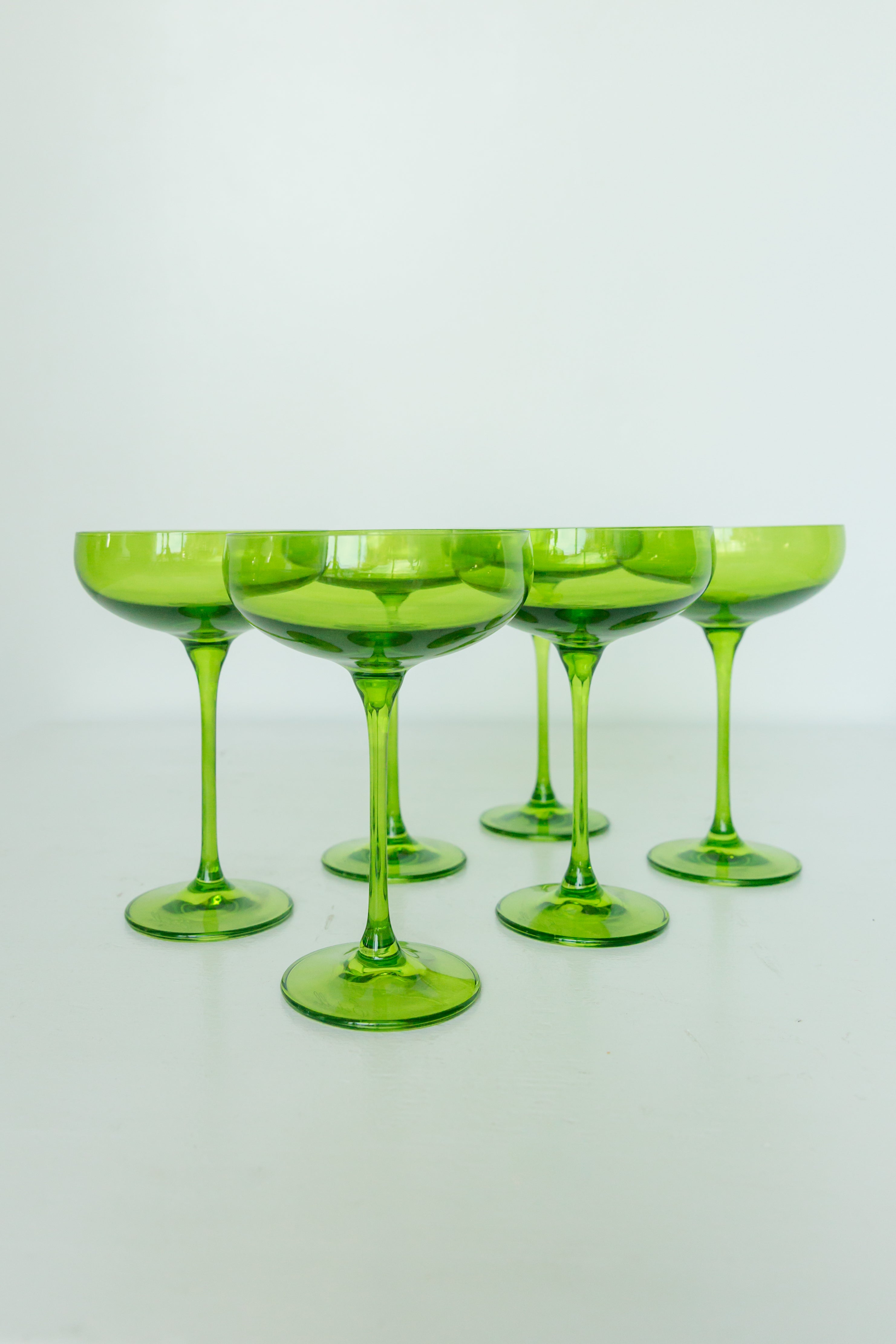 Estelle Colored Glass Estelle Colored Champagne Coupe Stemware - Set of 6 {Forest Green} - view 2