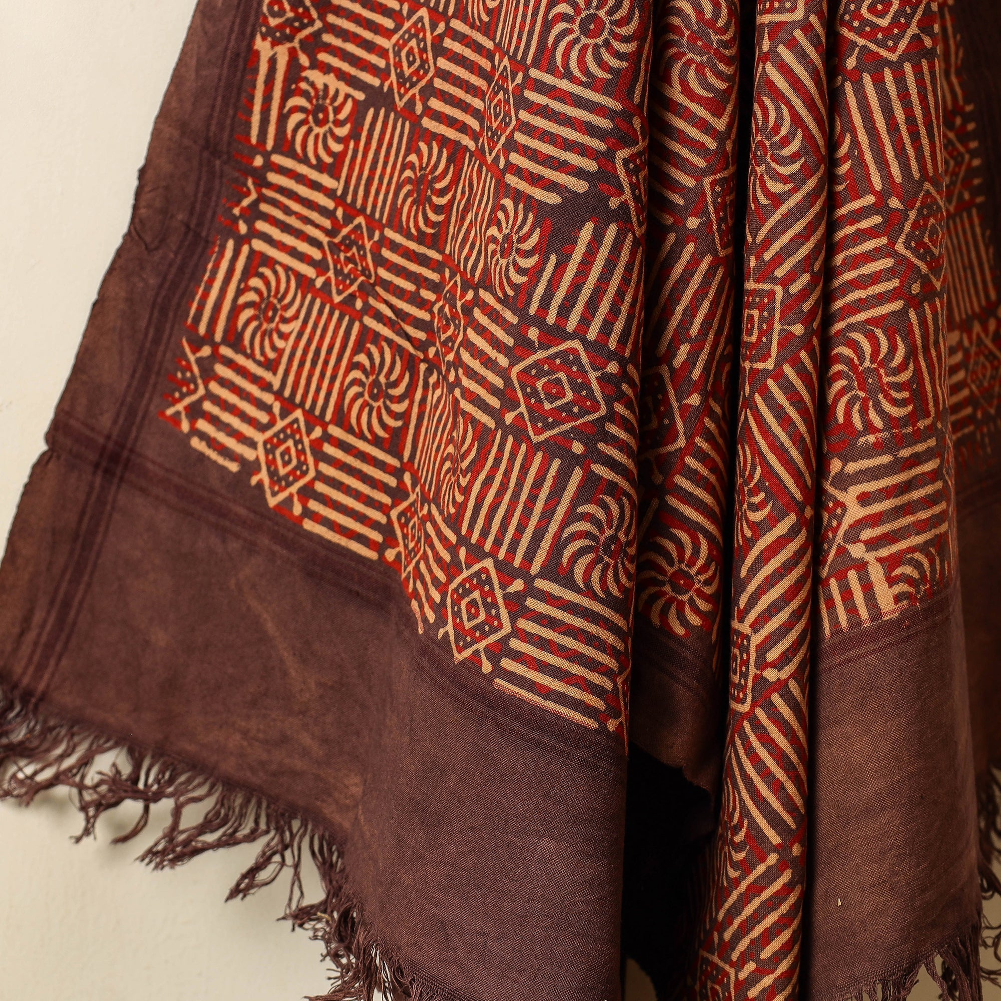 KACHCHH JI CHHAAP Brown - Block Print Cotton Ajrakh Handloom Towel - view 3