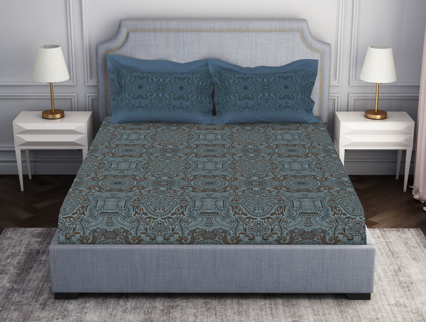 Spaces India Ornamenta Ornate 100% Cotton Fitted Queen - Essentials by Spaces