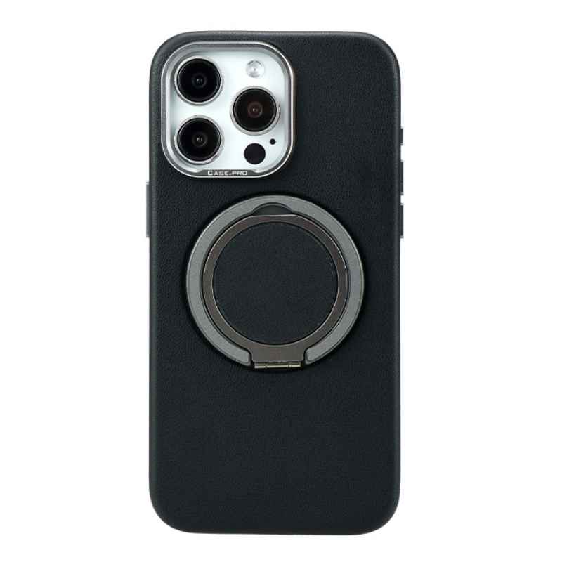 KShop Leather Magnetic Ring Case For iPhone 15