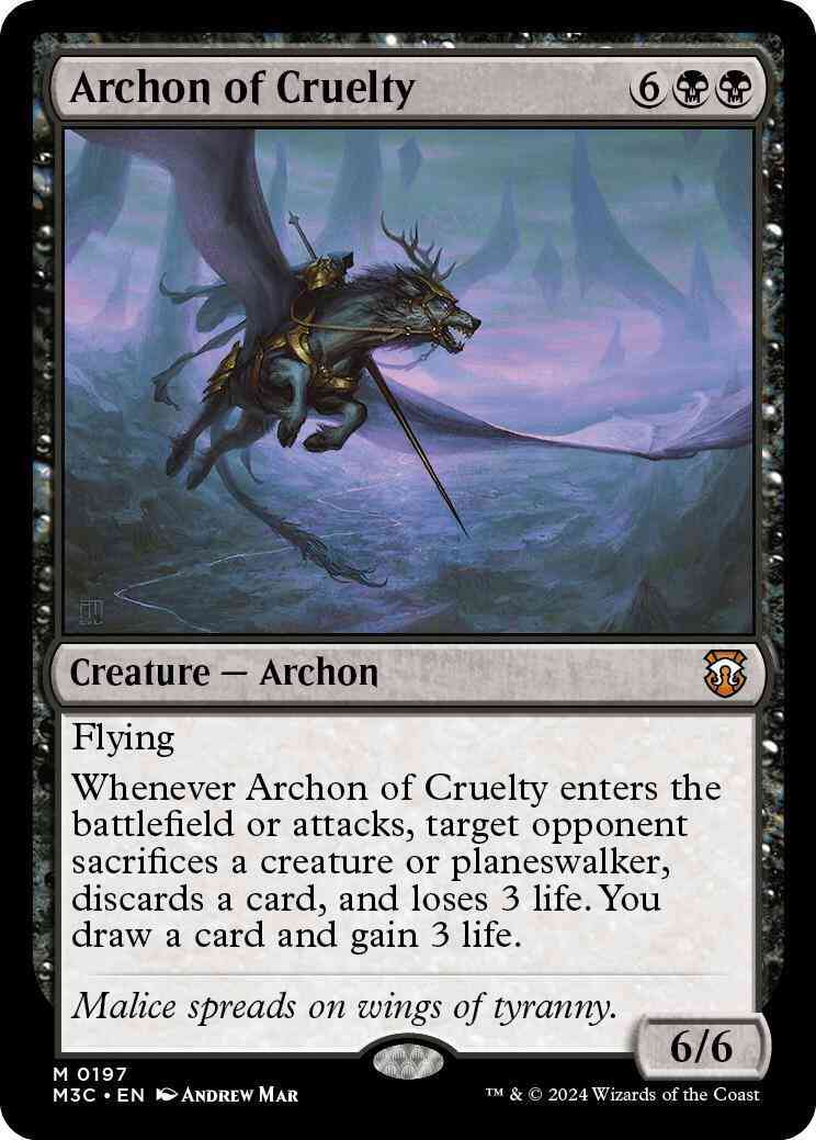 Magic Archon of Cruelty [197] [Modern Horizons 3: Commander] [Non-Foil]