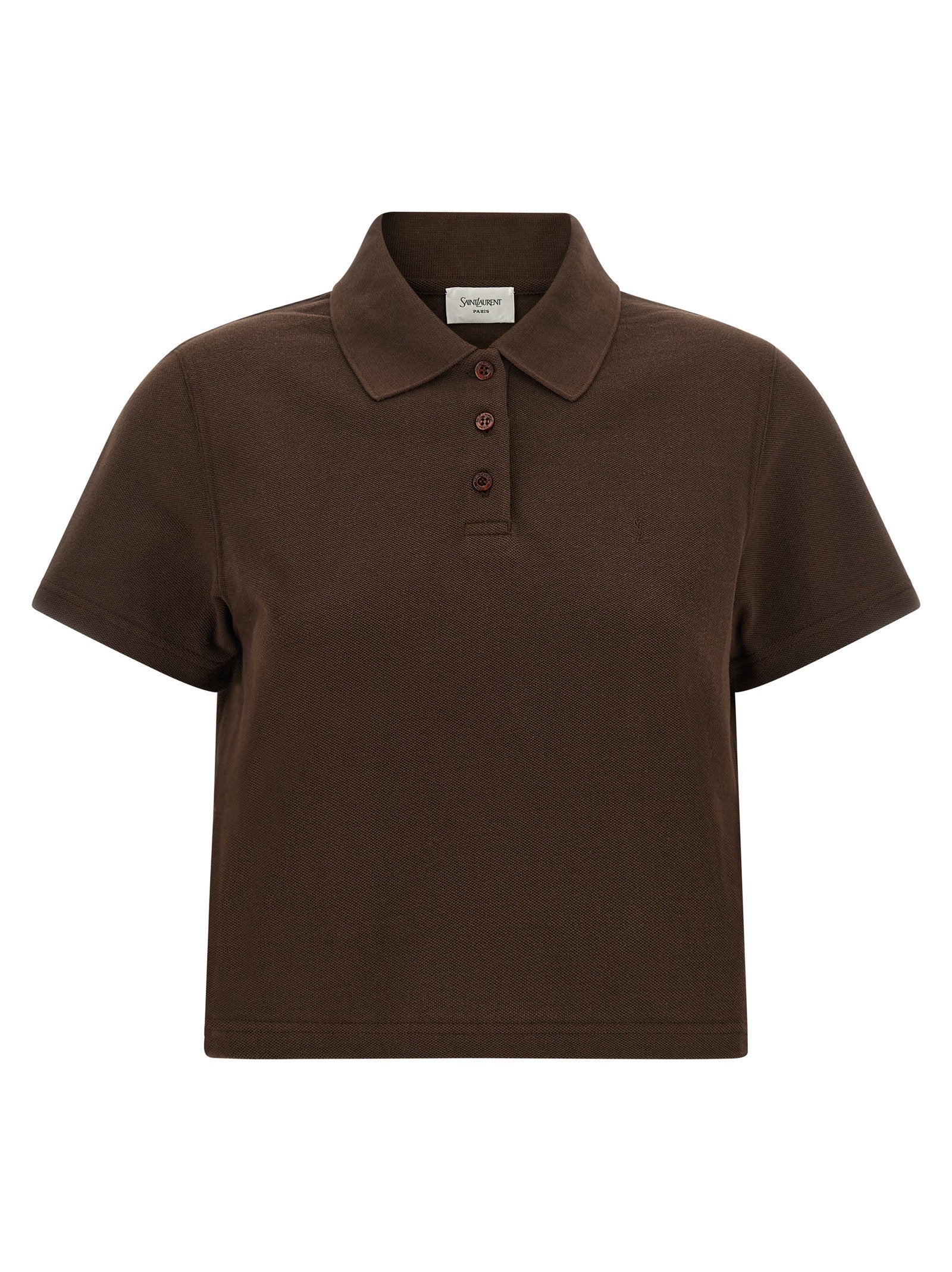 Saint Laurent Cassandre Crop Polo Shirt – 100% cotton