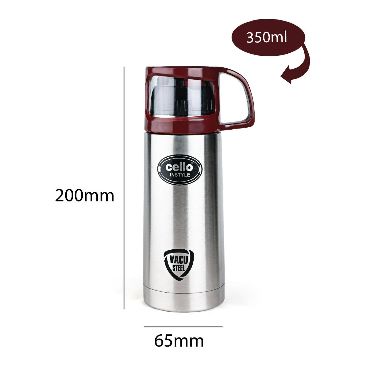 Cello Instyle Flask, Vacusteel Water Bottle, 350ml - view 11