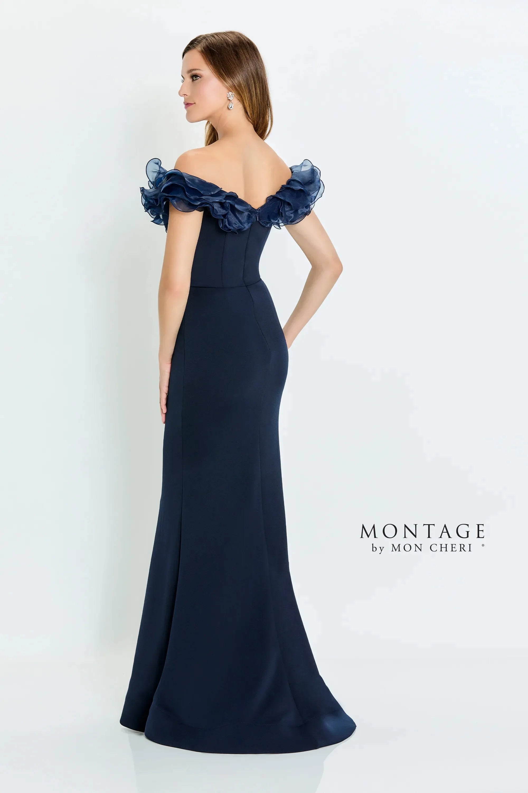 Montage M538 Fitted Formal Long Ruffle Evening Dress - view 2