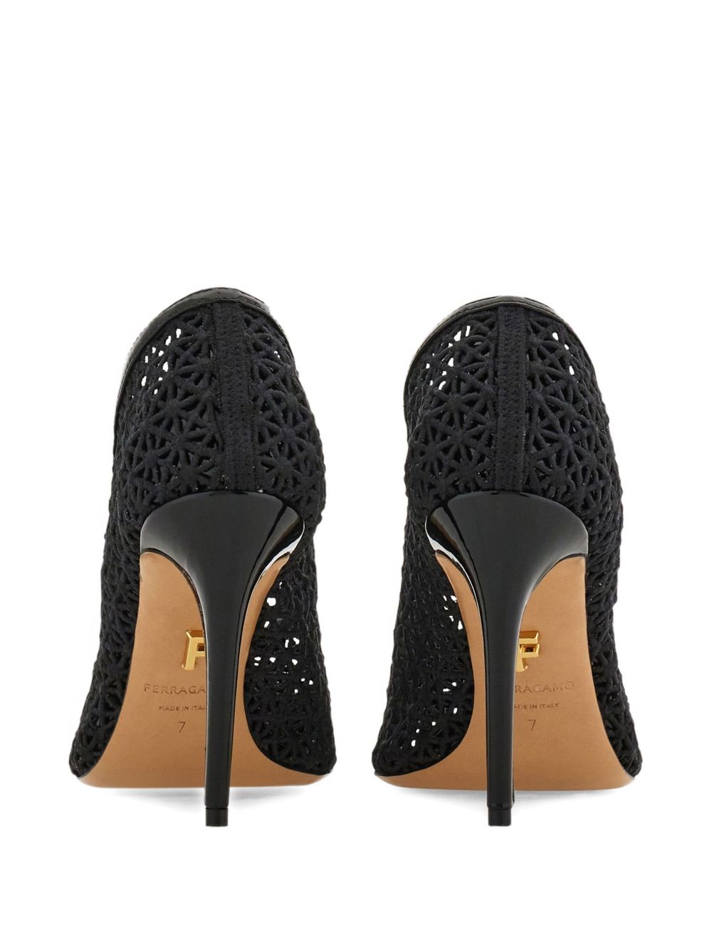 Ferragamo 90mm macramé pumps - view 5