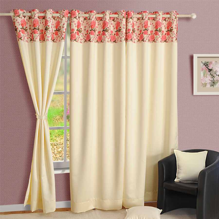 Swayam India Ivory Rose Blackout Curtains – 2022 Printed Ivory - view 5