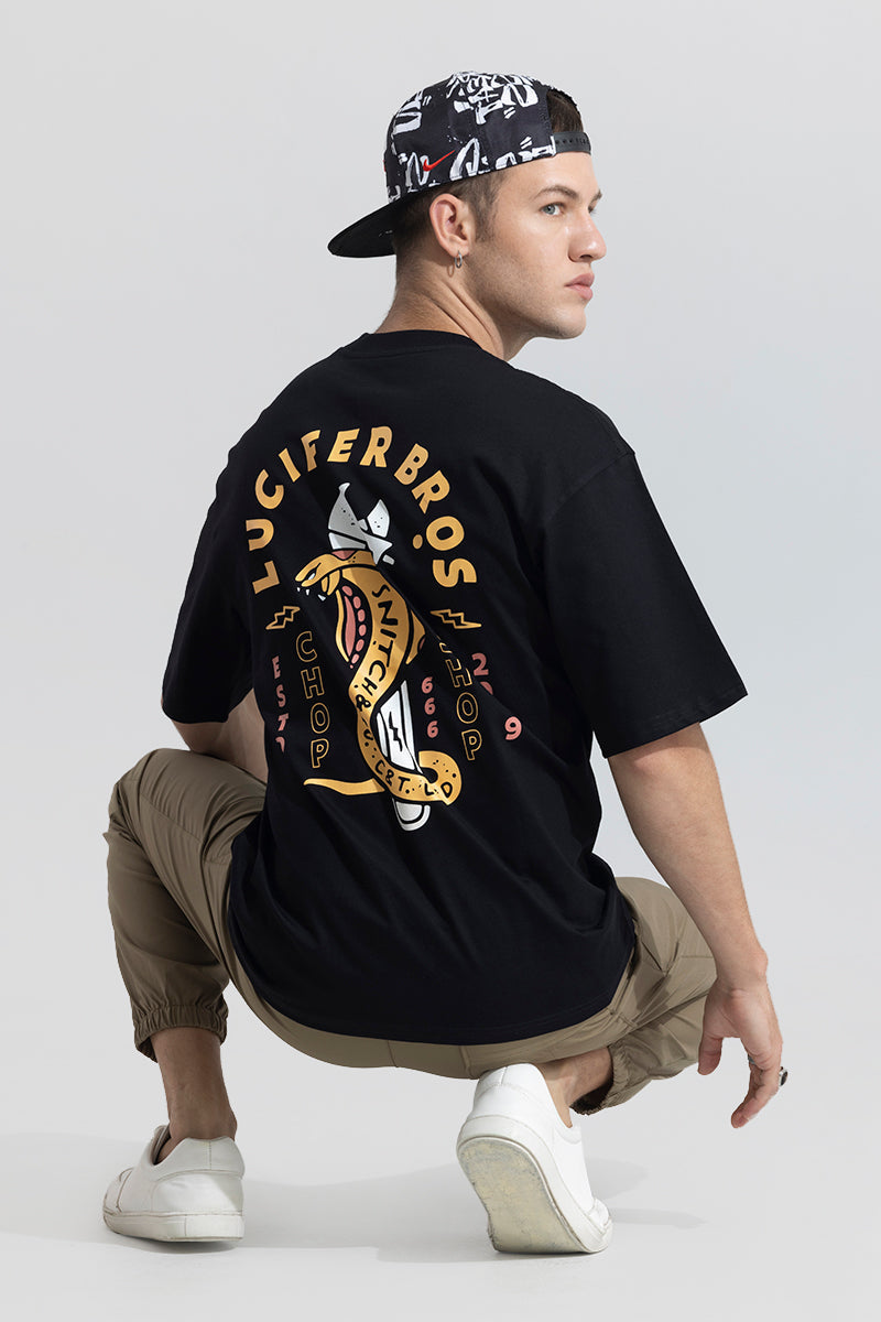 SNITCH Lucifer Bros Black Oversized T-Shirt