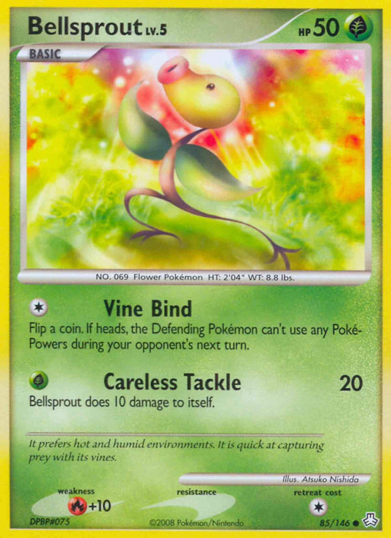 Common dp6-85 reverse – Pokémon Bellsprout - 85/146 - Common [dp6-85] [Reverse Holo]