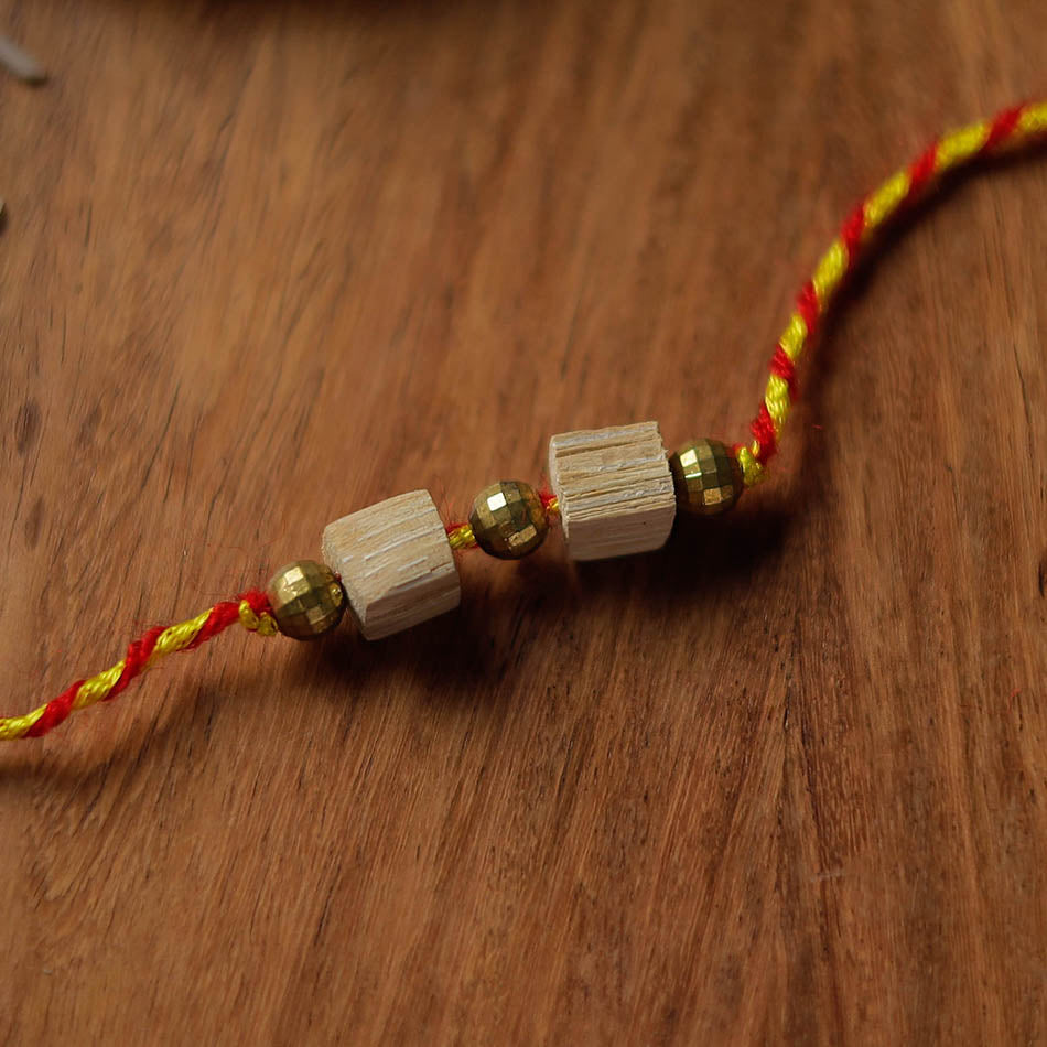 2 Squares - Handmade Bamboo Craft Beadwork Rakhi by Baansuli 23 - view 2