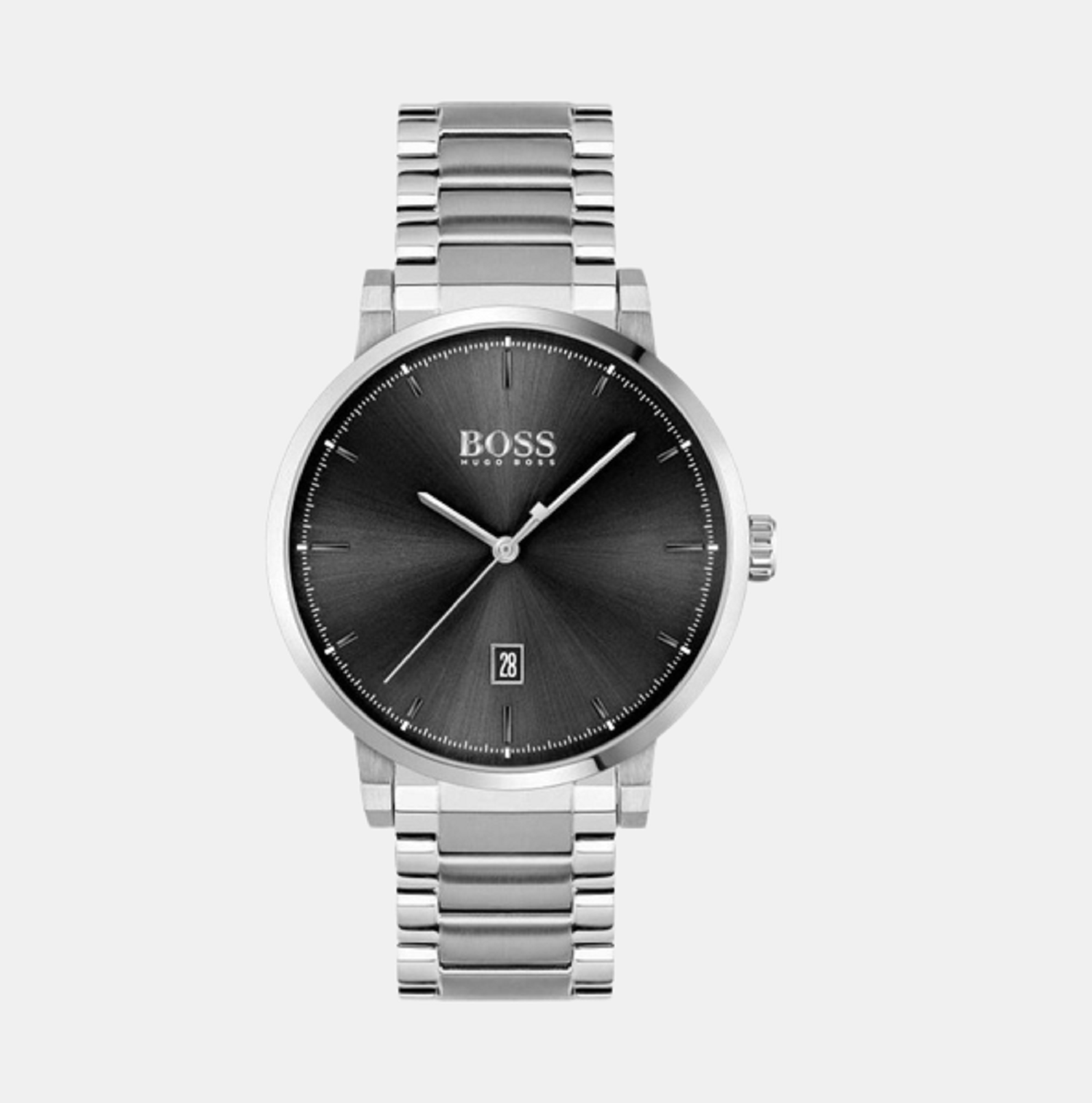 Boss Confidence Men Quartz Black Dial Analog Stainless Steel Watch 1570146