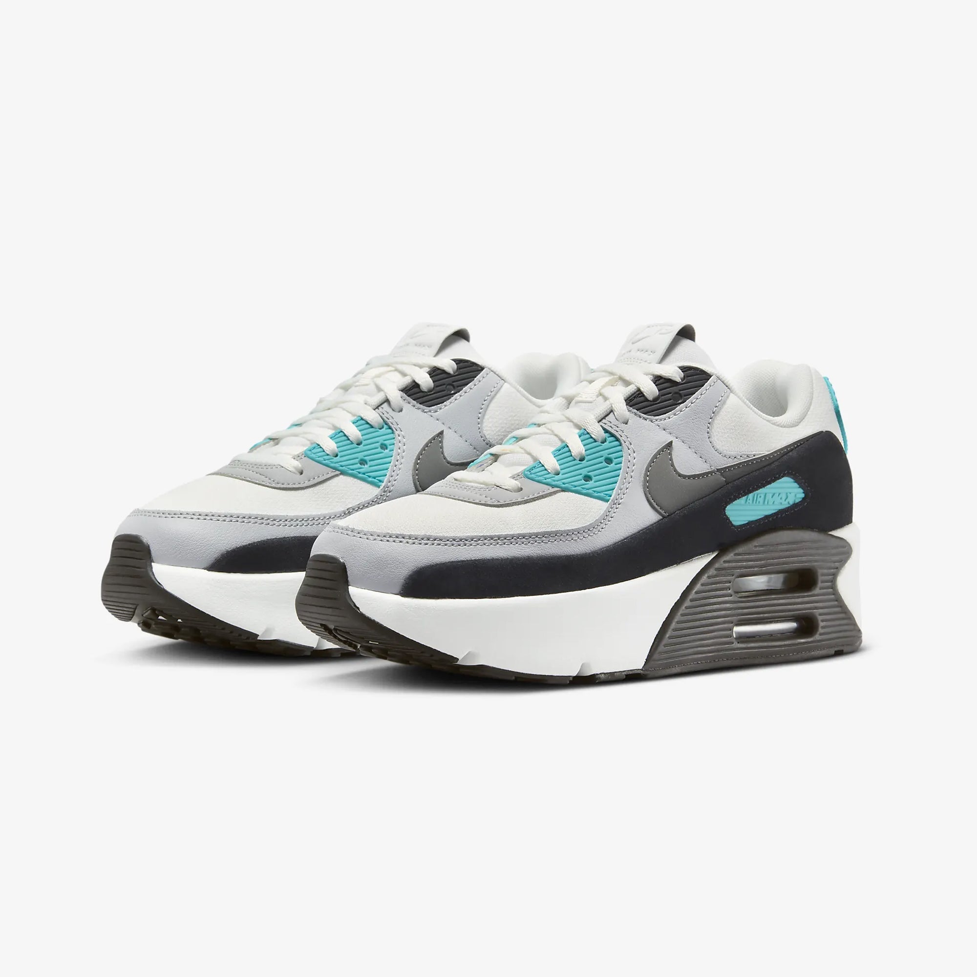 Nike | AIR MAX 90 LV8 { SUMMIT WHITE/SMOKE GREY-WOLF GREY-BLACK - view 2