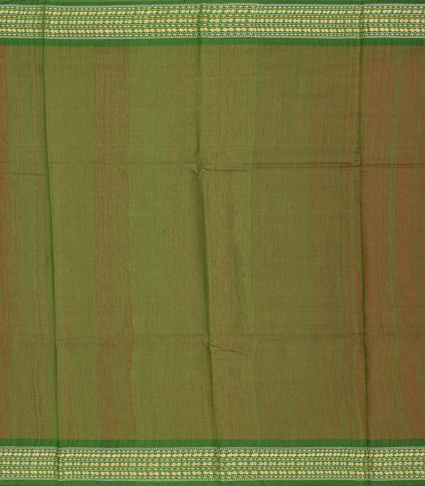 RmKV Red Woven Dupion Silk Saree With Green Border-Red - view 4