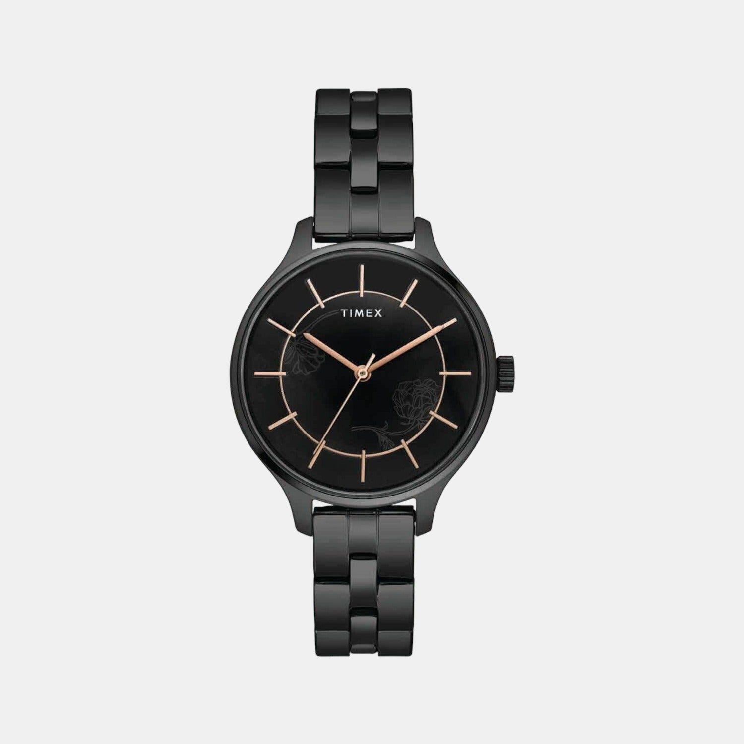 Timex Fashion Women Quartz Black Dial Analog Stainless Steel Watch TWEL14809