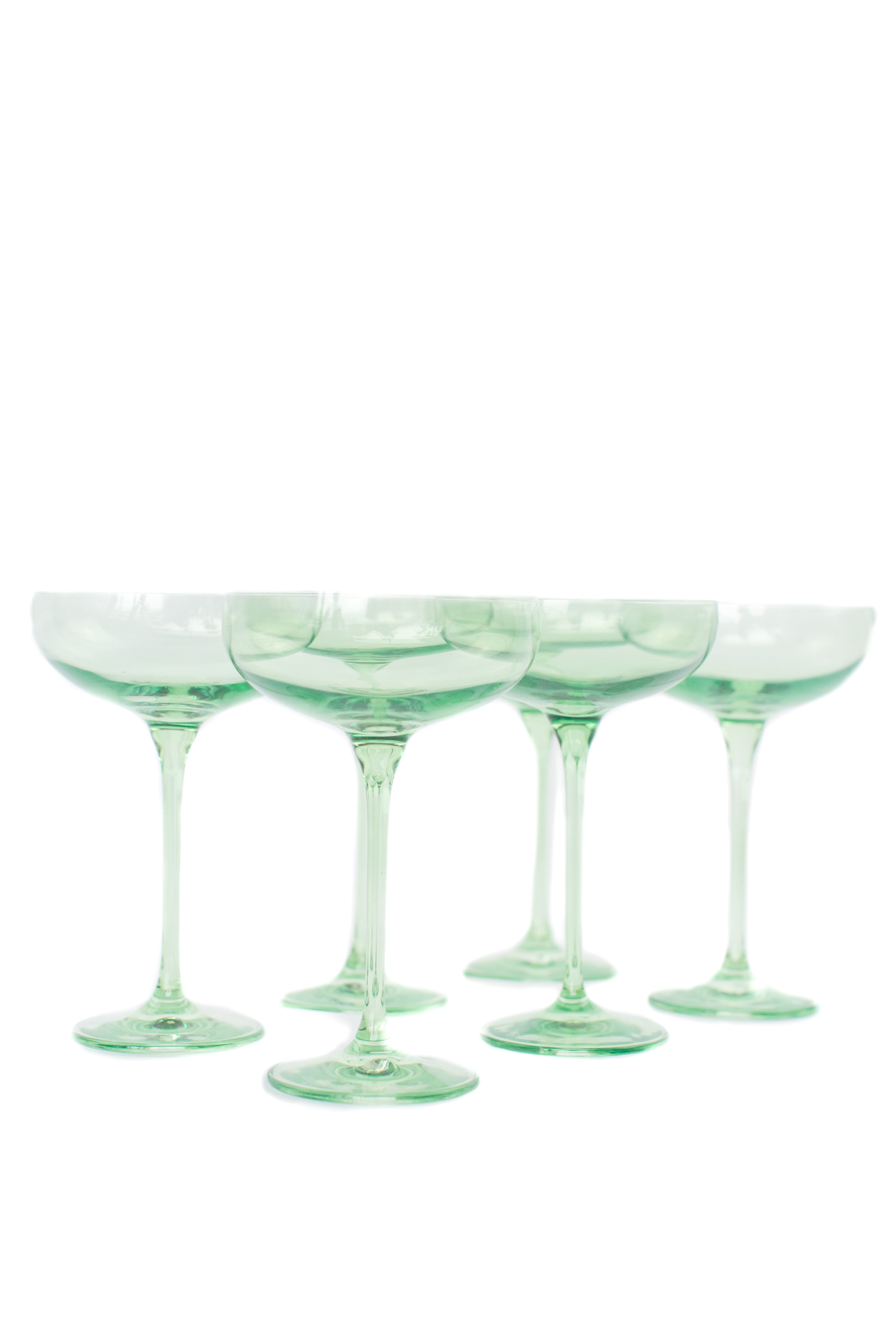 Estelle Colored Glass Estelle Colored Champagne Coupe Stemware - Set of 6 {Mint Green} - view 6