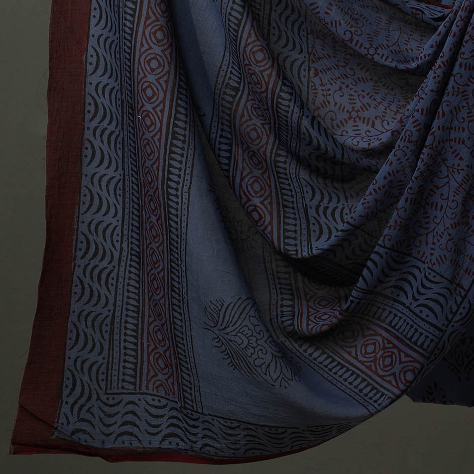 BAGH PRINTS BY YAKOOB KHATRI Blue - 3pc Natural Dyed Cotton Bagh Print Dress Material 01 - view 4