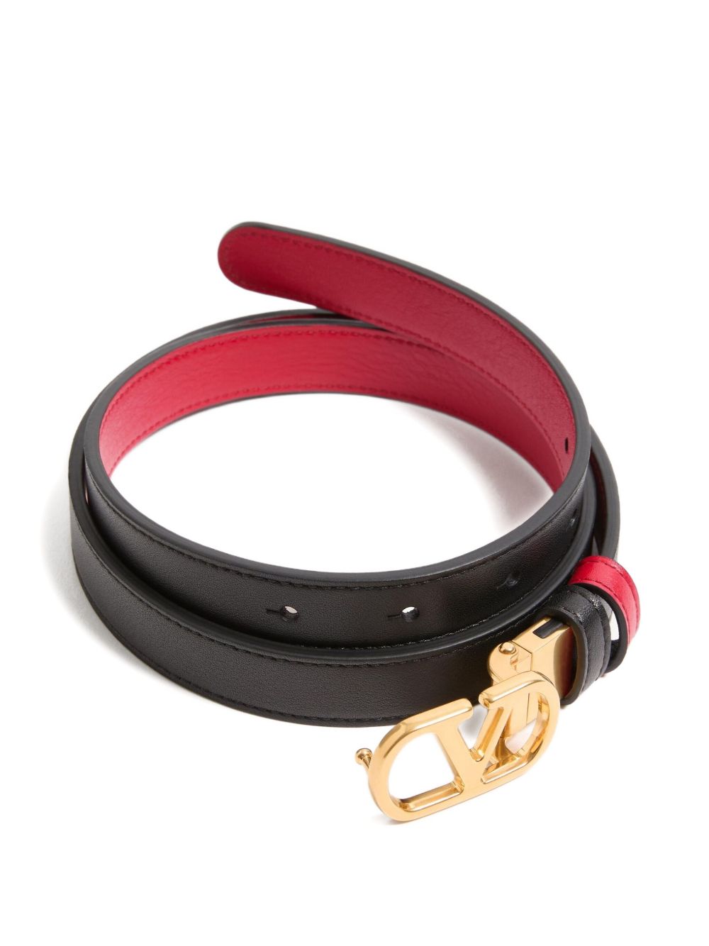 Valentino Garavani-VLogo Signature Reversible Belt in Shiny Calfskin 30mm - view 4