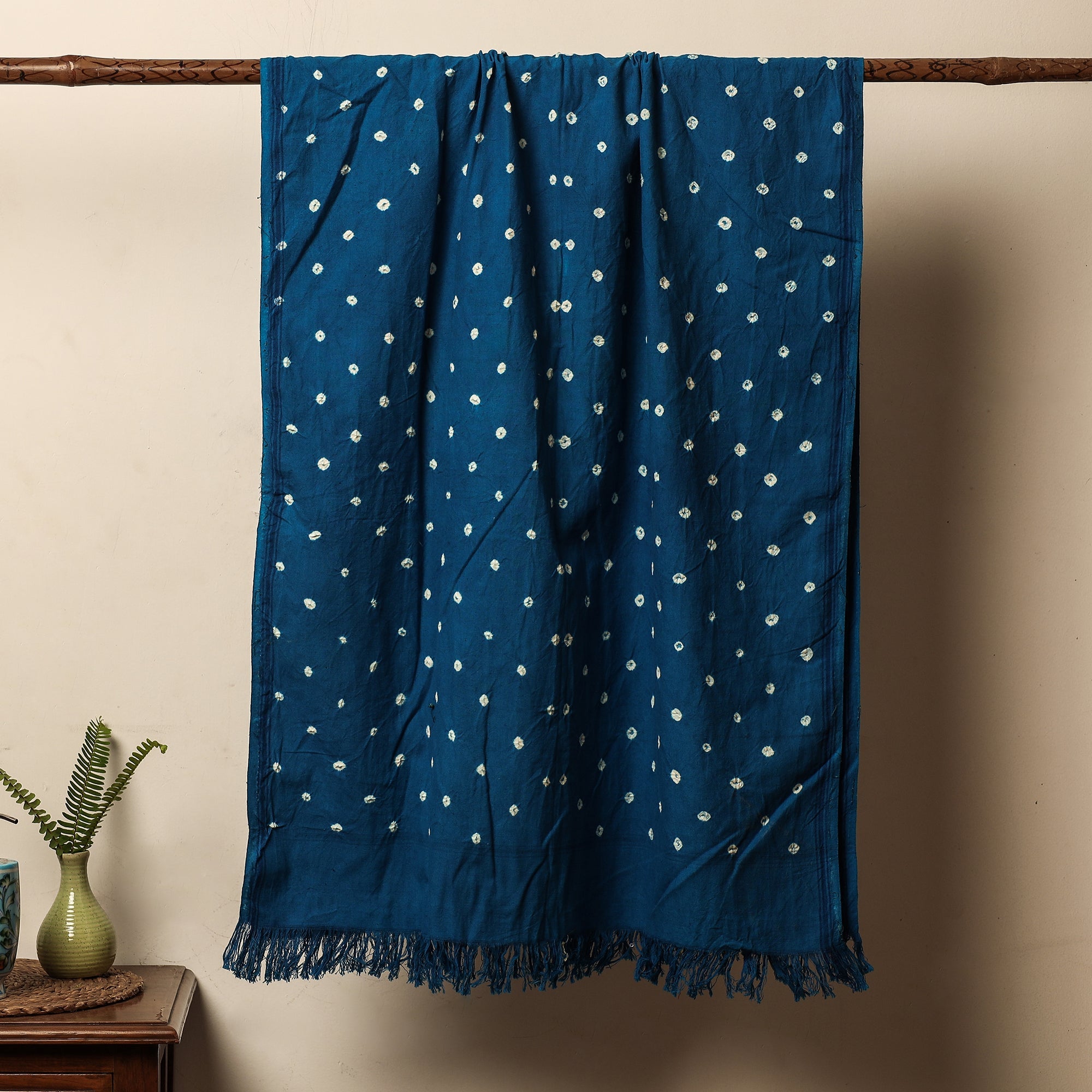 KACHCHH JI CHHAAP Blue - Bandhani Tie-Dye Handloom Cotton Towel - view 4