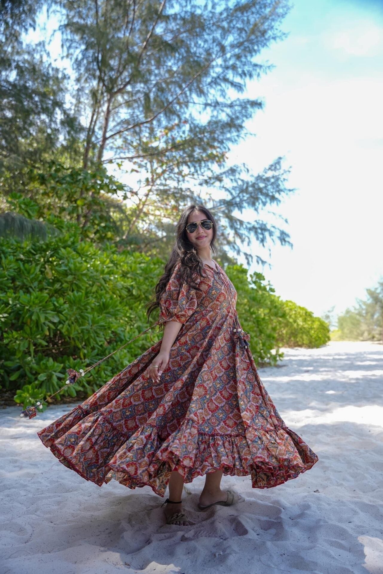Idaho-o Floral Serenity Dream Cotton Dress - view 3