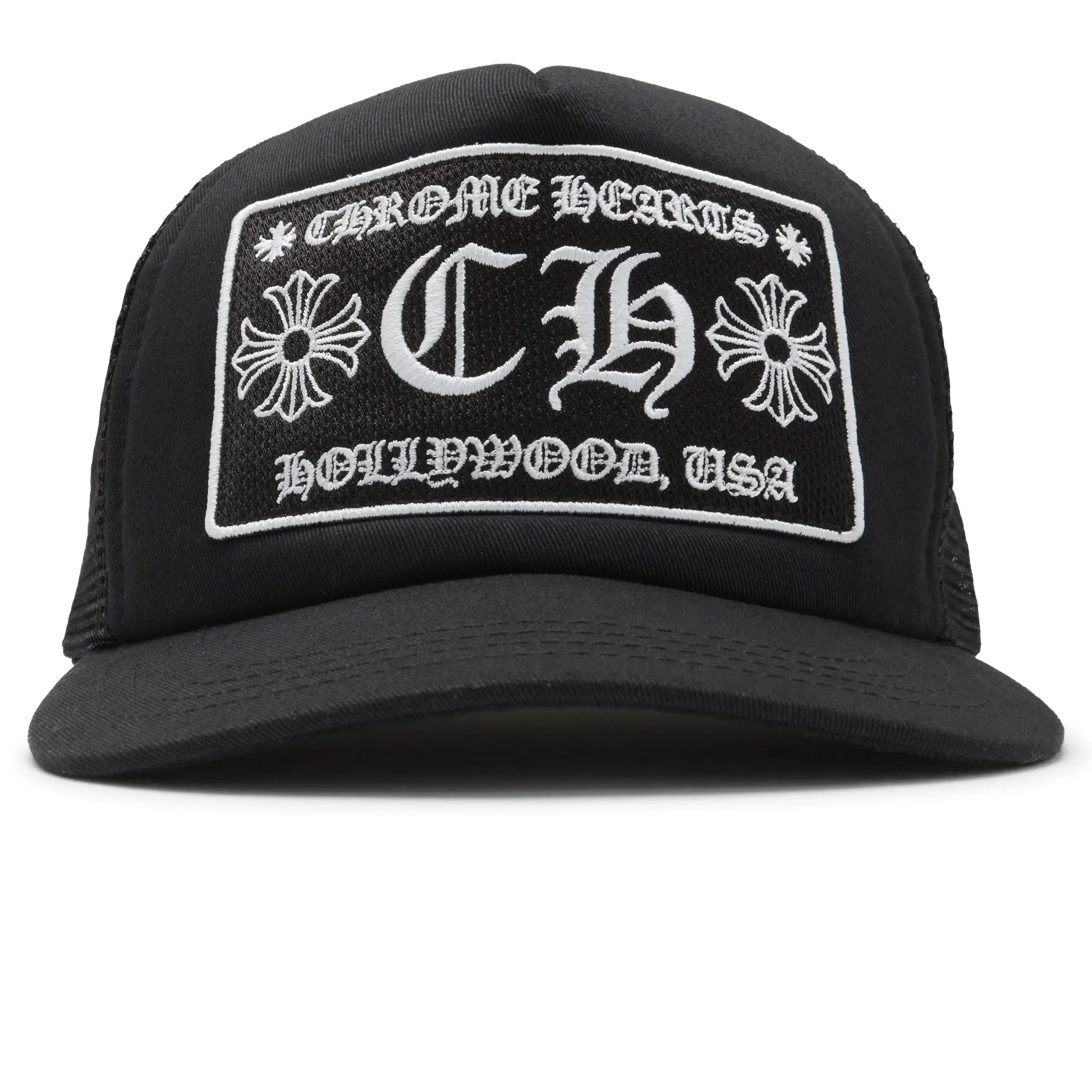 Chrome Hearts CH Hollywood Usa Black Trucker Cap - view 2