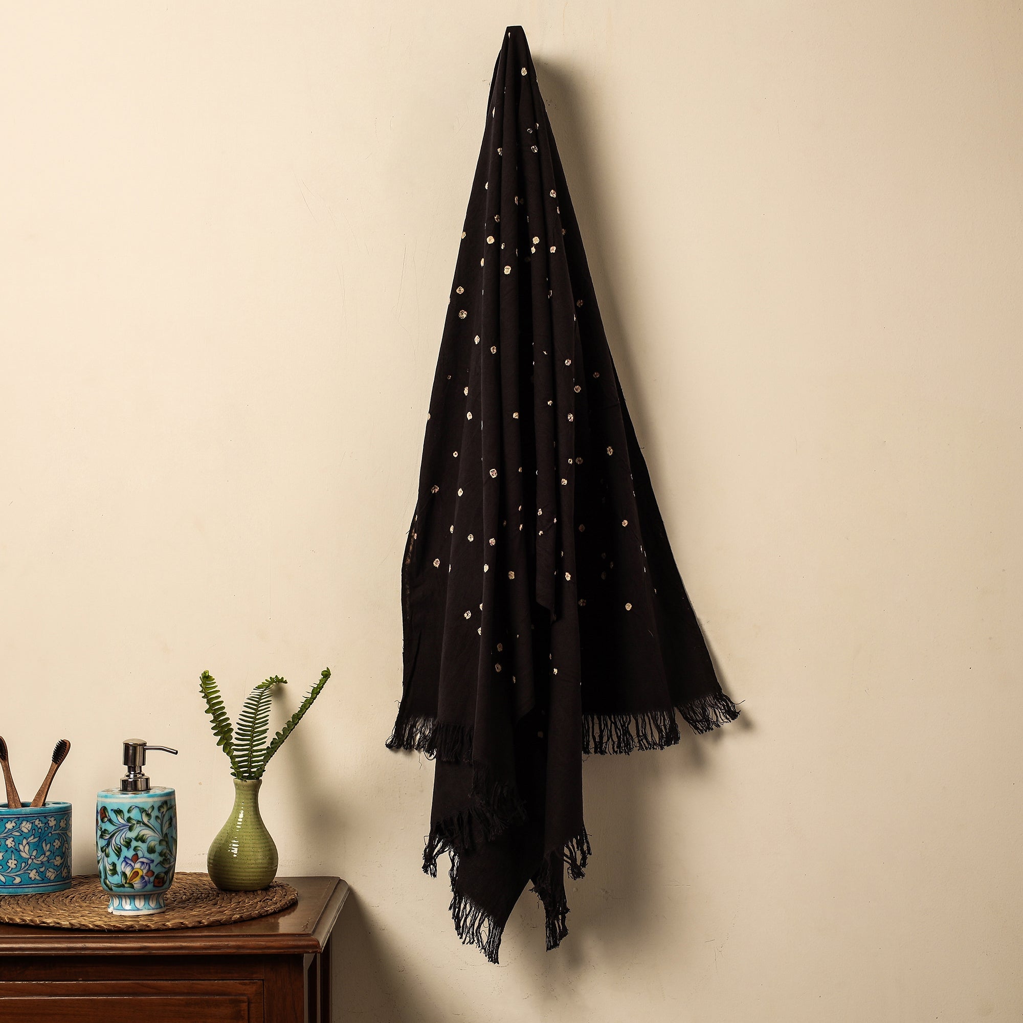 KACHCHH JI CHHAAP Brown - Bandhani Tie-Dye Handloom Cotton Towel