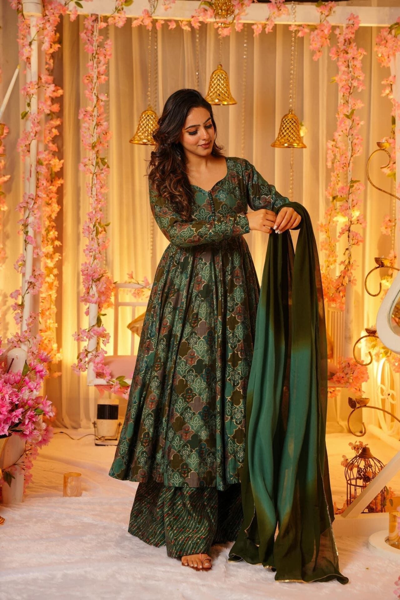 Idaho-o Reaver green muslin suit set - view 2