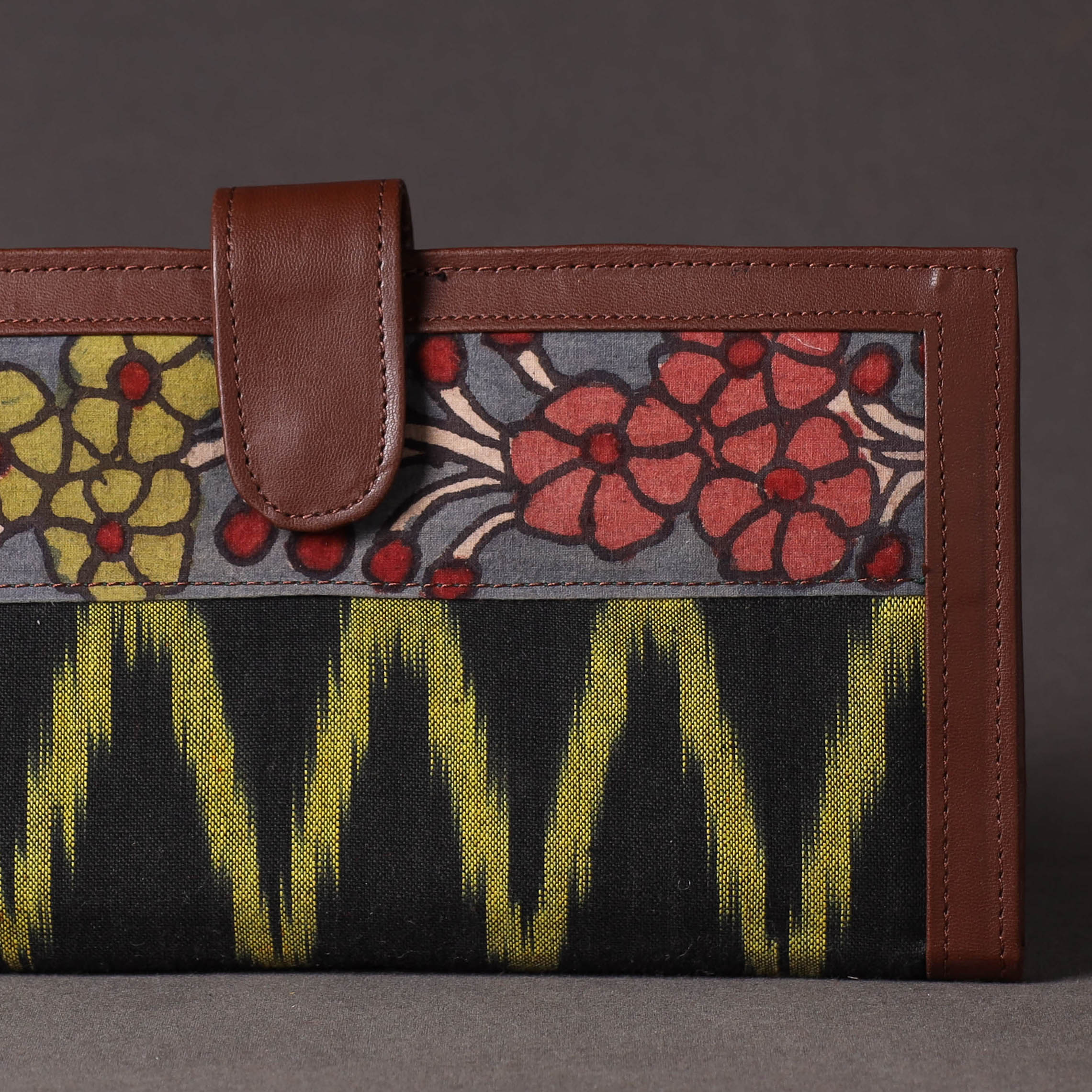 DWARAKA PLUS Black - Handpainted Kalamkari Natural Dyed Cotton Clutch - view 2