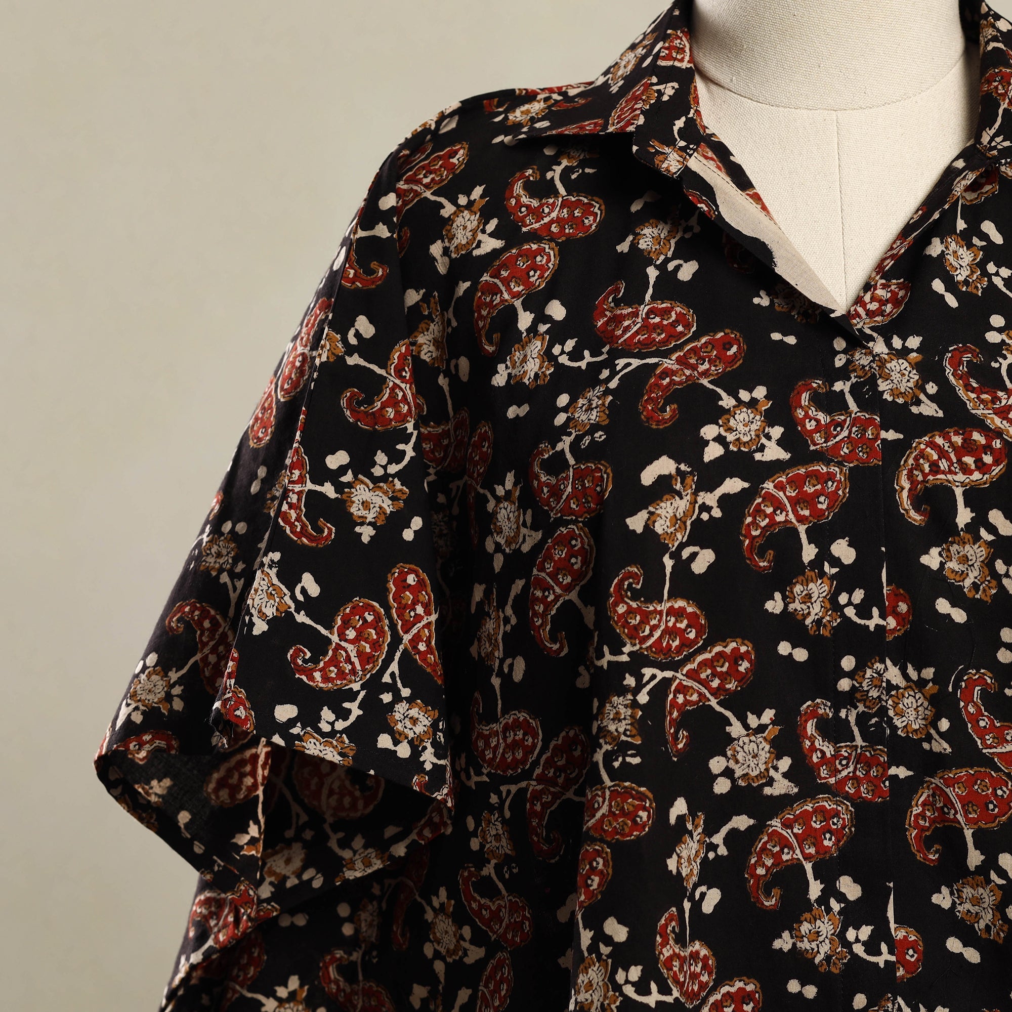 ITOKRI CASUALS Black - Block Print Bagru Cotton Kaftan (Short) 23 - view 3
