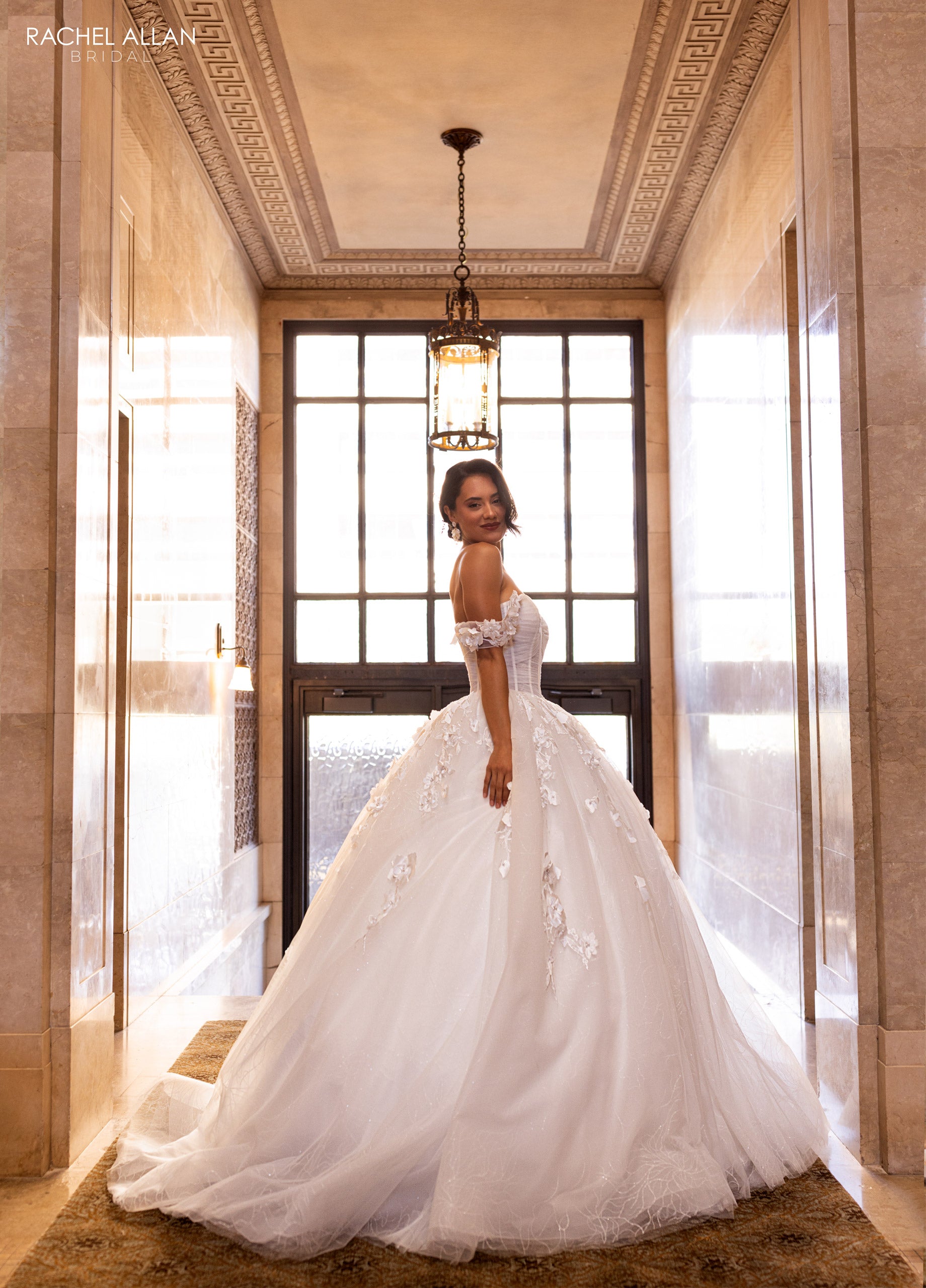 Mary's Bridal Ball Gowns Collection 3D Floral Off Shoulder Bridal Gown by Rachel Allan RB6170 - view 7