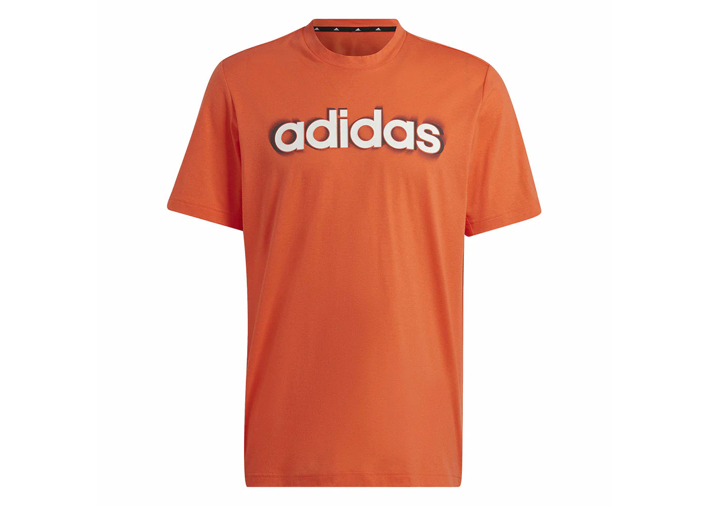 adidas AEROREADY Workout Silicone Print Linear Logo Training Tee Semi Impact Orange/White