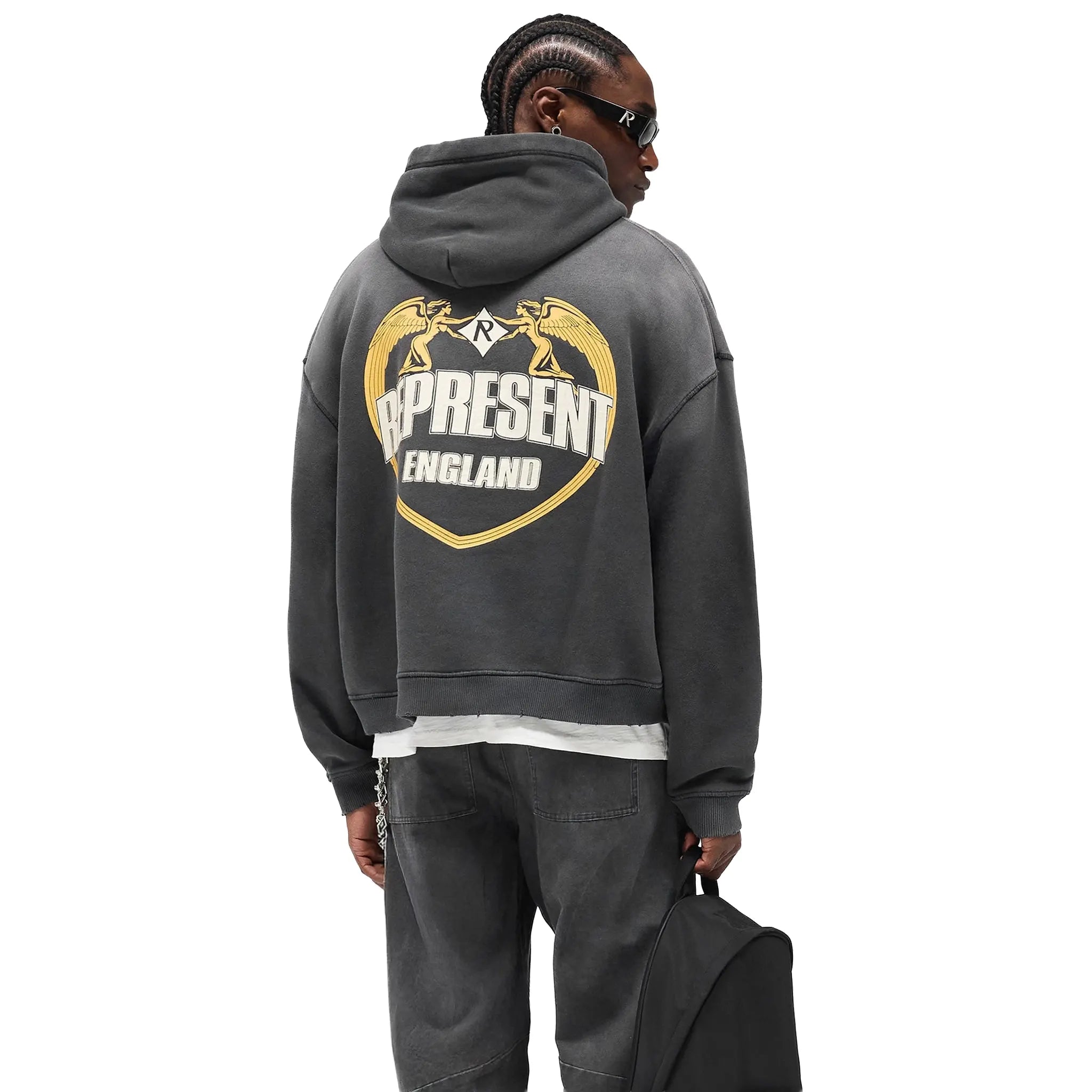 Represent Rep Angel Border Stained Black Hoodie - view 4