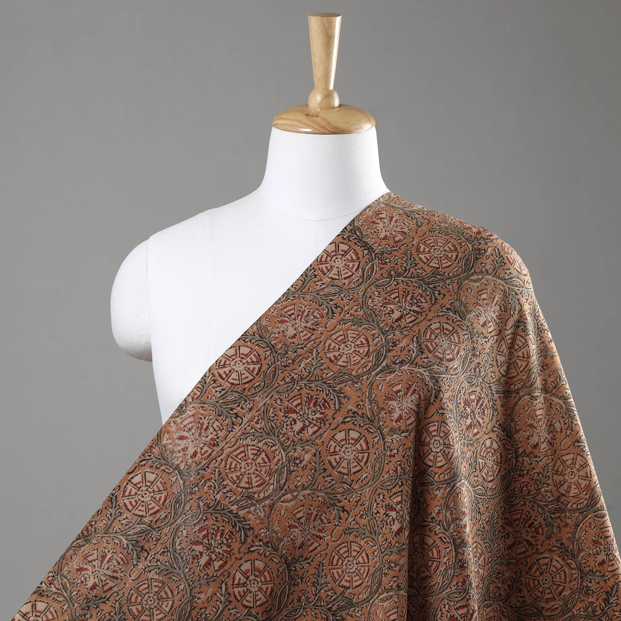 SOUTH KARGHA Brown - Kalamkari Block Printed Cotton Fabric