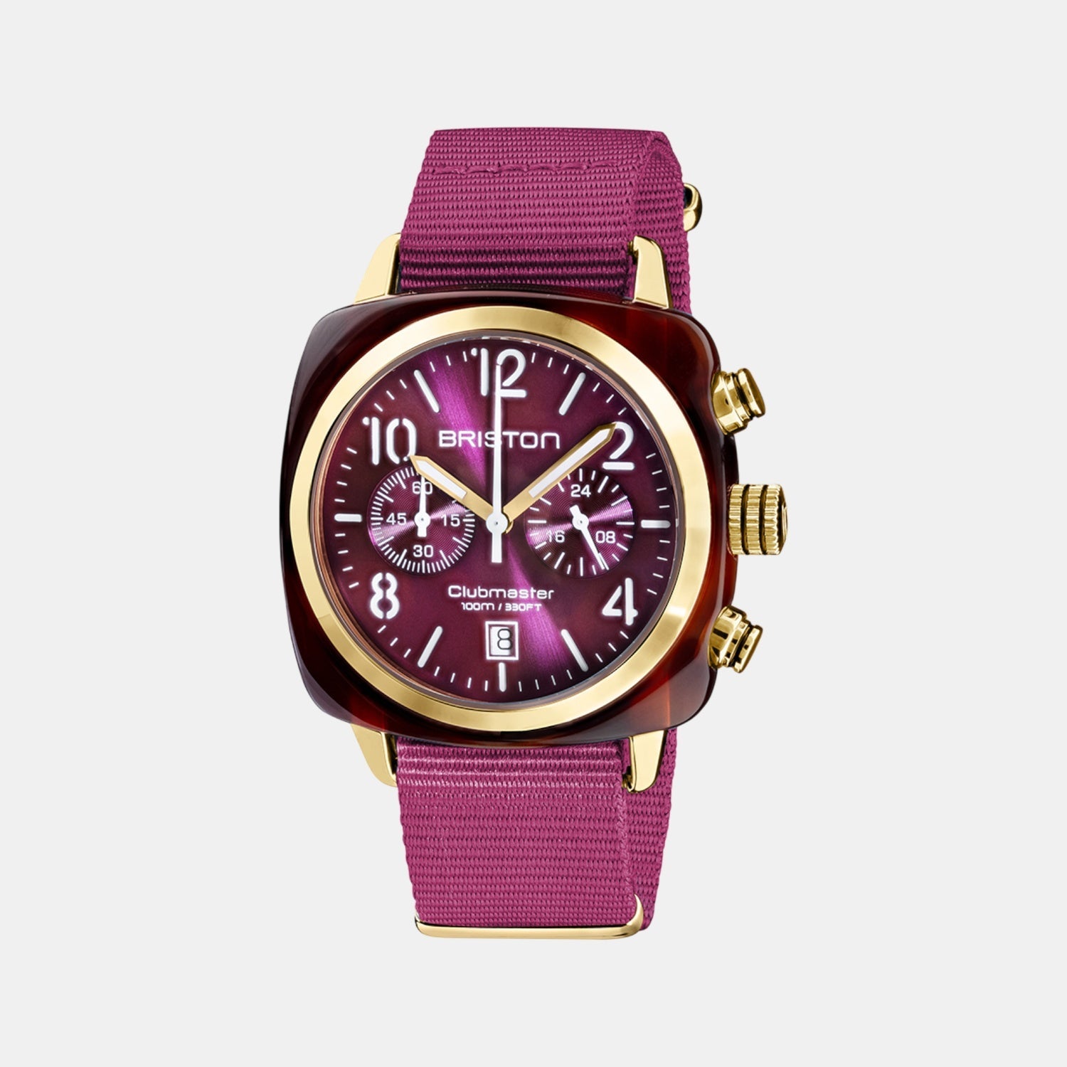 Briston Clubmaster Classic Unisex Quartz Cardinal Dial Chronograph Nato Watch 19140.PYA.T.32.NC