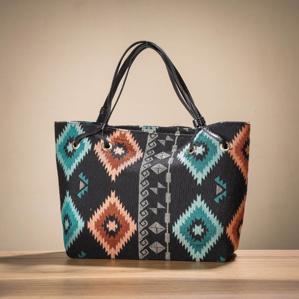 KACHCHH JI CHHAAP Black - Handcrafted Woven Cotton Shoulder Bag (Set of 2) - view 2