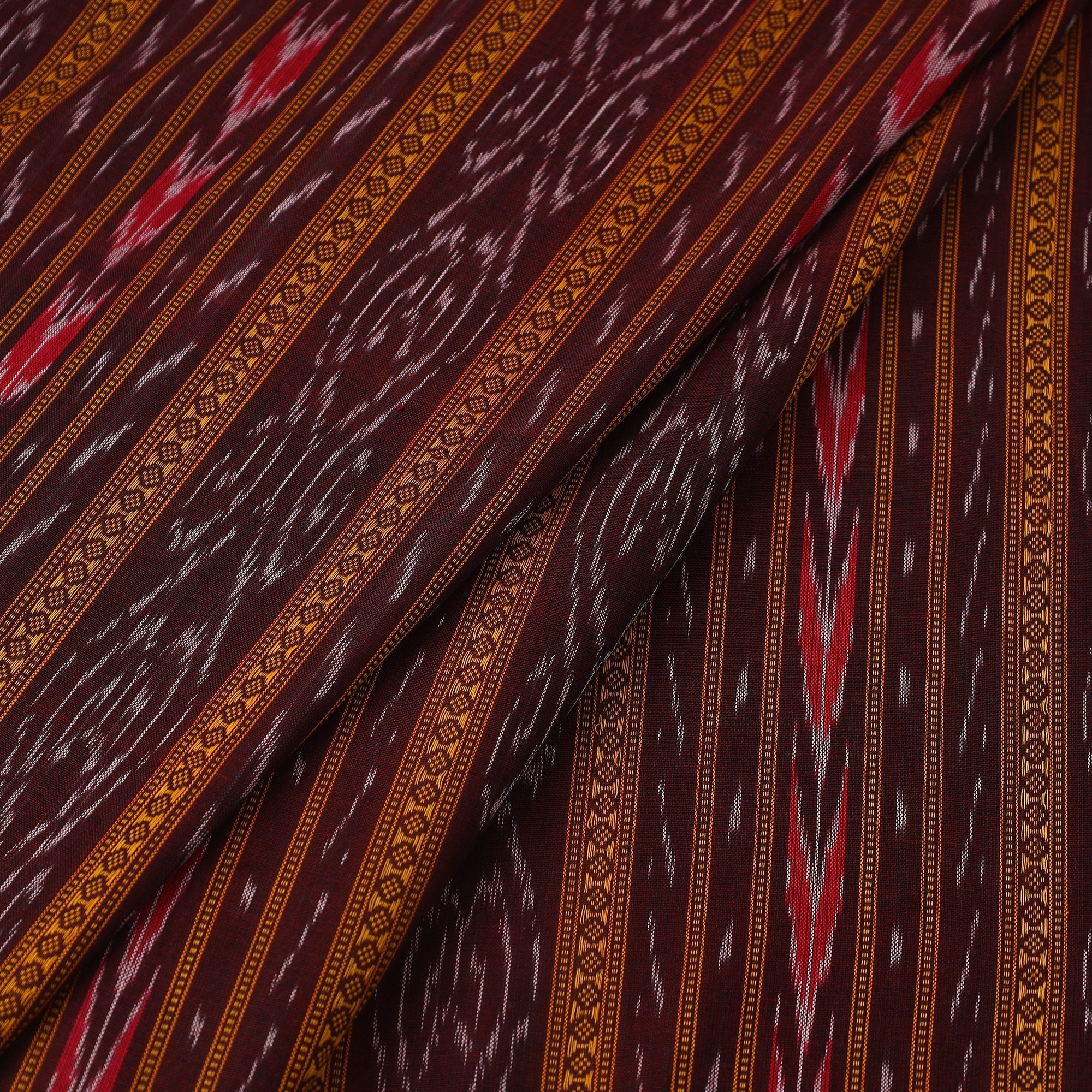 ASHOKA ASSEMBLE - CELEBRATING CRAFTS OF ODISHA Brown - Handloom Cotton Sambalpuri Ikat Fabric 05 - view 2