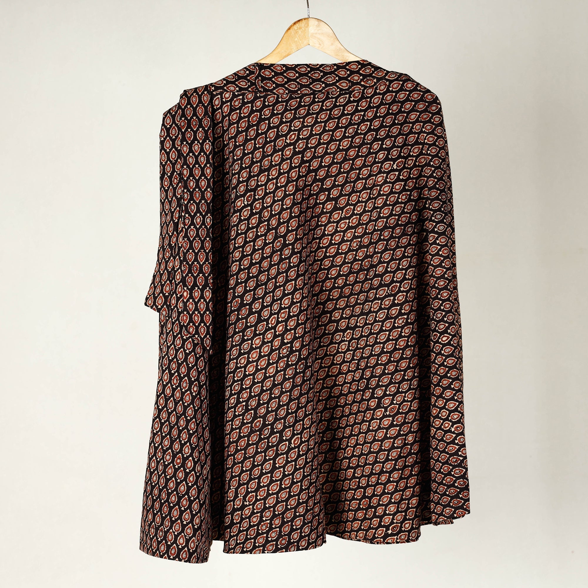 NOORI BAZAR Black - Ajrakh Block Printed Cotton Wrap Around Skirt