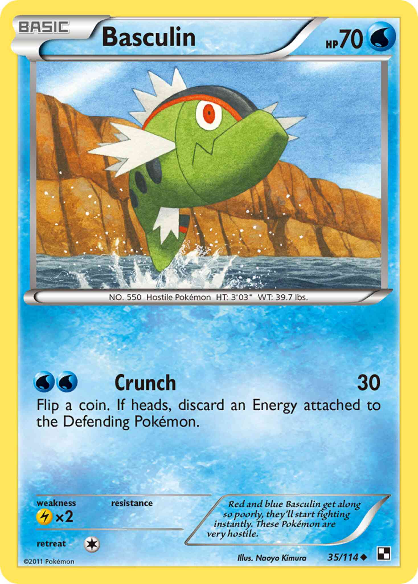 Uncommon bw1-35 reverse – Pokémon Basculin - 35/114 - Uncommon [bw1-35] [Reverse Holo]